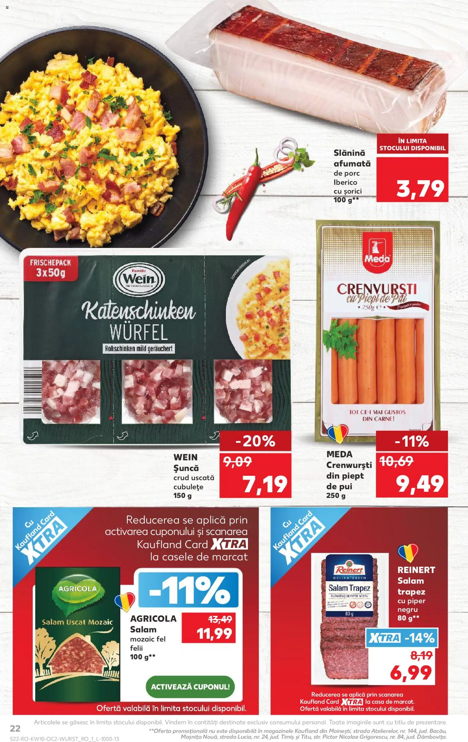 Noul catalog Kaufland – valabil de la 04.03.2026 | Pagină: 22 | Produse: Pat, Hacıyatmaz Kedi Oyuncağı, Șuncă, Piper