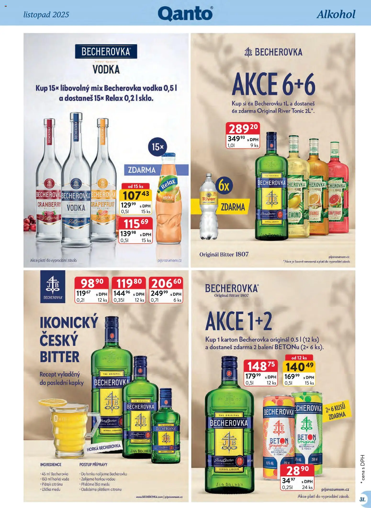 Astur & Qanto - Leták - Velkoobchod 11/2025 od 01.11.2025 | Strana: 31 | Produkty: Voda, Finest, Tonic, Becherovka