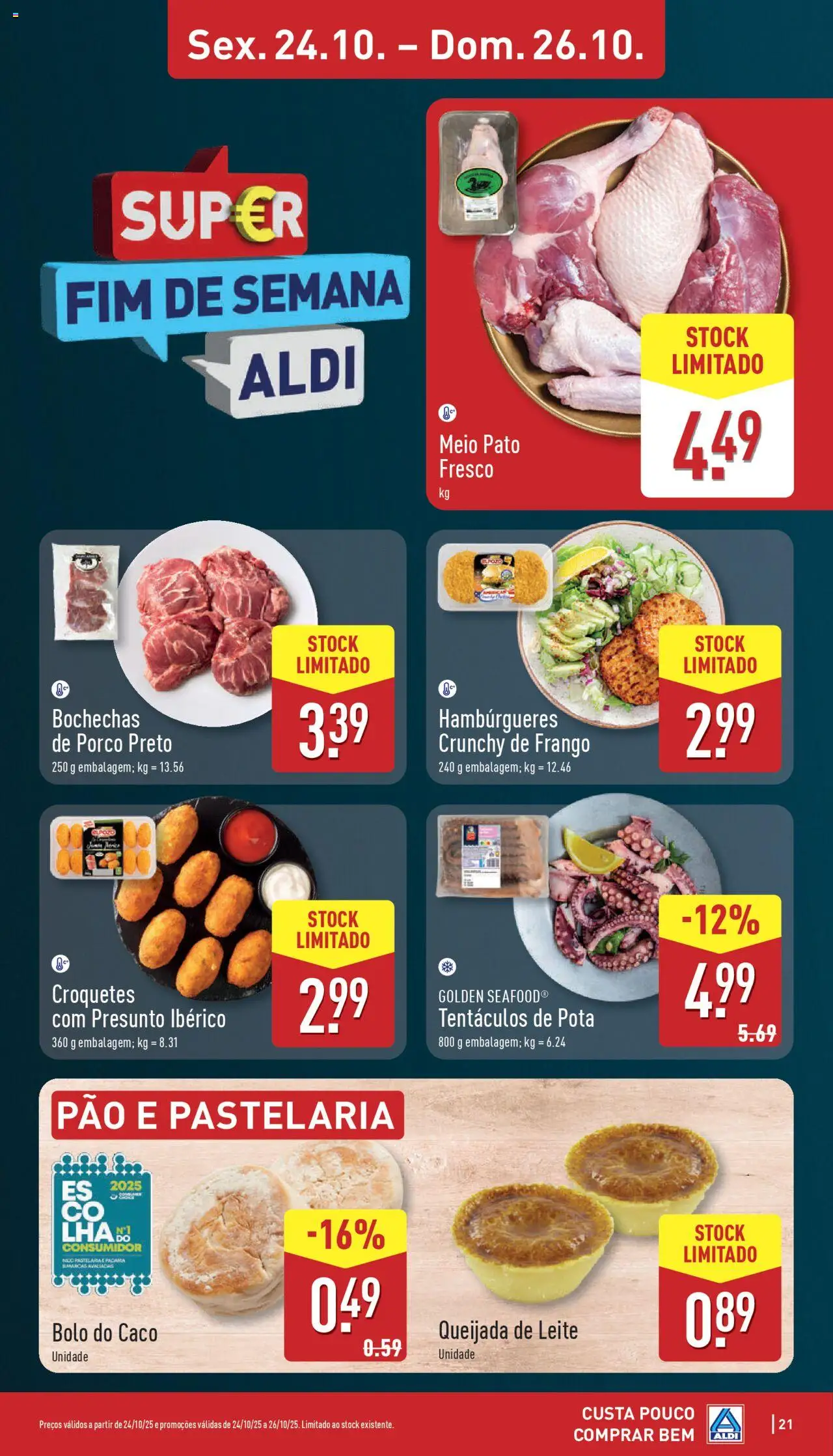 Aldi folheto │ válido de 20.10.2025 | Página: 21 | Produtos: Frango, Bolo, Leite, Presunto