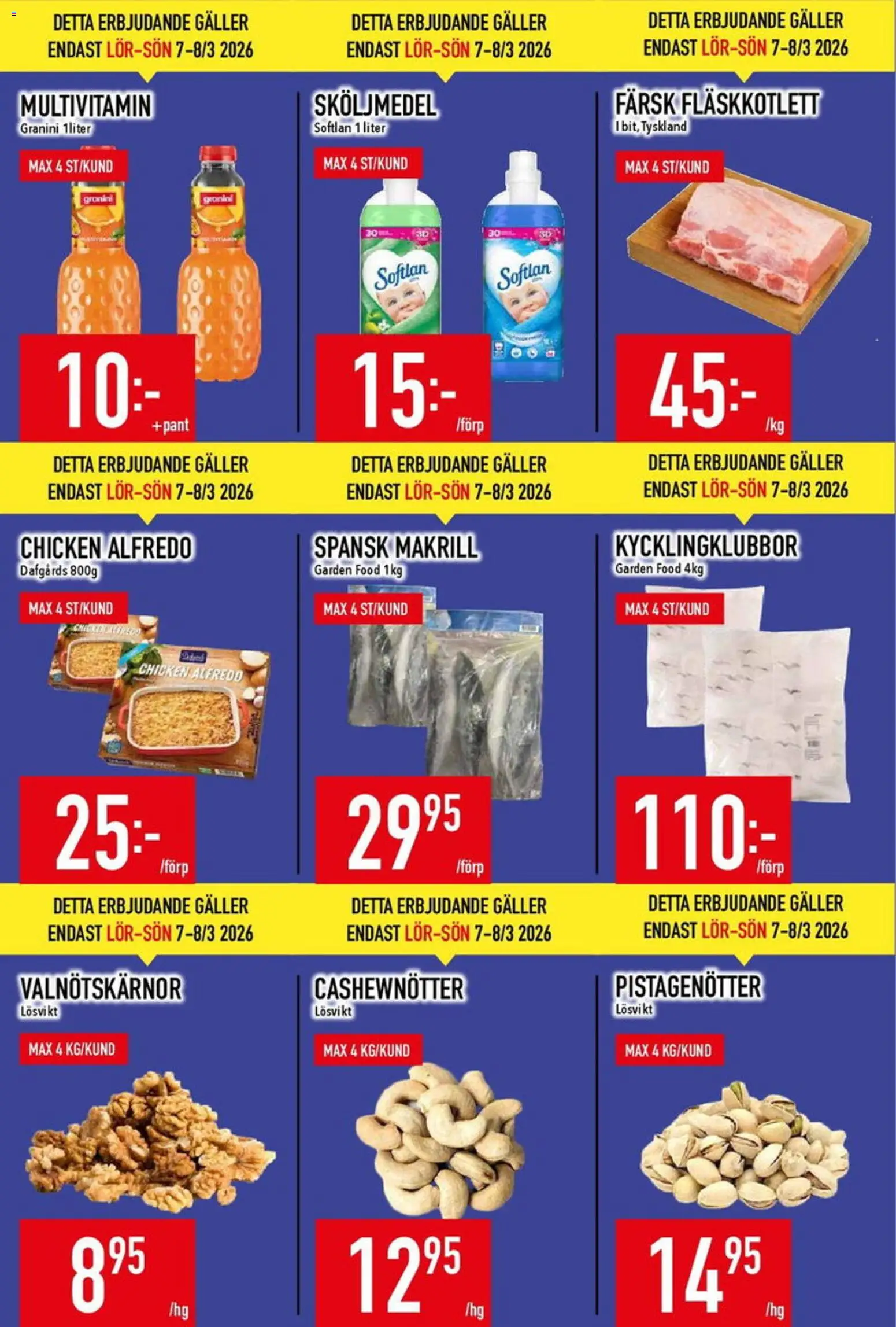 Matdax reklamblad aktuell från 09.03.2026 | Sida: 6 | Produkter: Sköljmedel, Galler, Cashewnötter