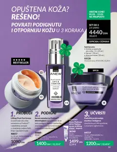 Lifting Dual Eye krema, za područje oko očiju osnažena sa Protinol™™ i peptidima pomaže u smanjenju pojave finih linija i opuštene kože. - pregled AVON kataloga - važi od 28.02.2026 | Strana: 43 | Proizvode: Krema