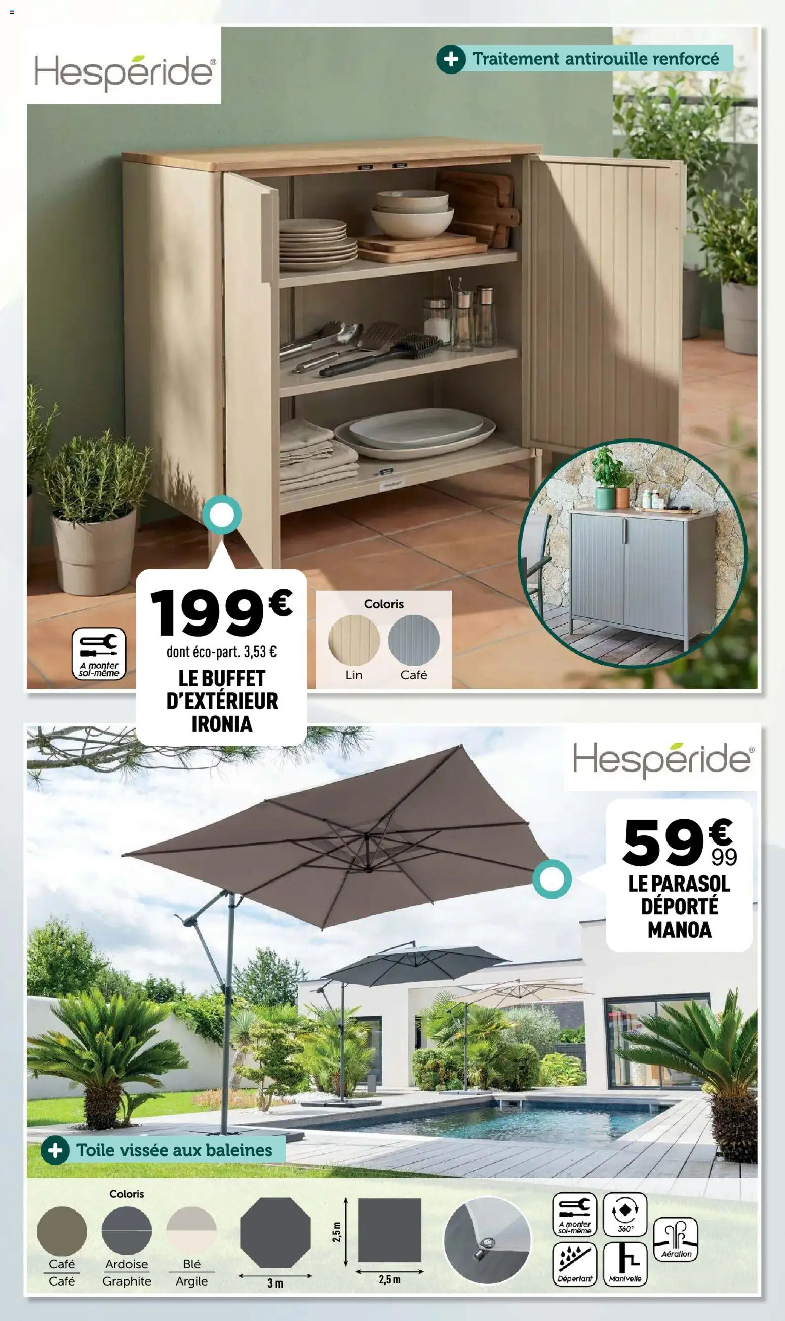 {H1} | Page: 16 | Produits: Argile, Buffet, Café, Parasol