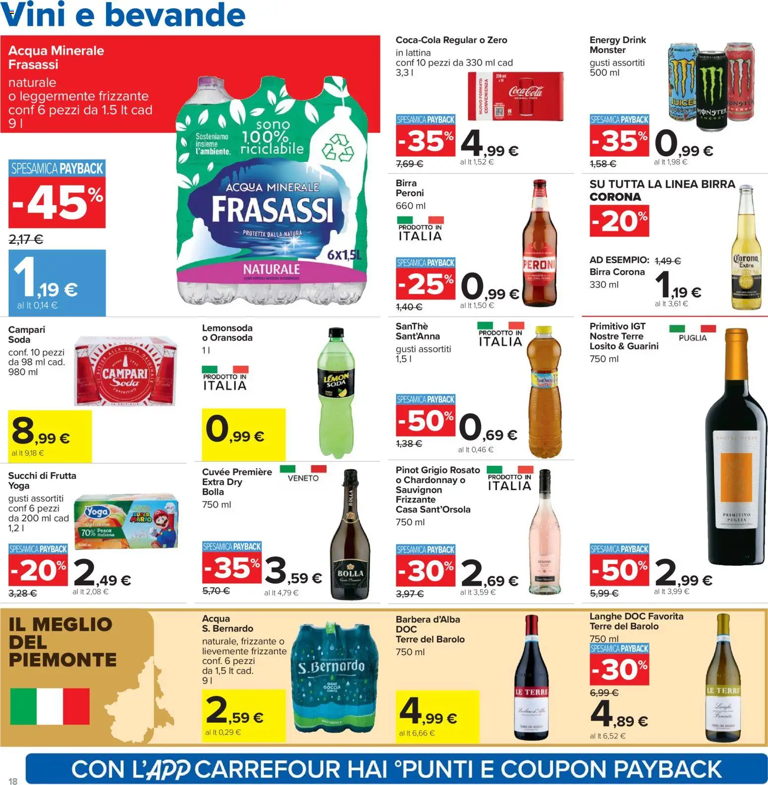 Volantino Carrefour del 13.03.2026 | Pagina: 18 | Prodotti: Acqua, Frutta, Acqua minerale, Coca Cola