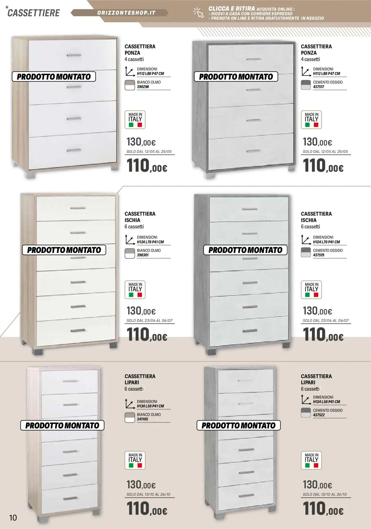 Volantino Orizzonte del 09.05.2025 | Pagina: 10 | Prodotti: Cassettiera