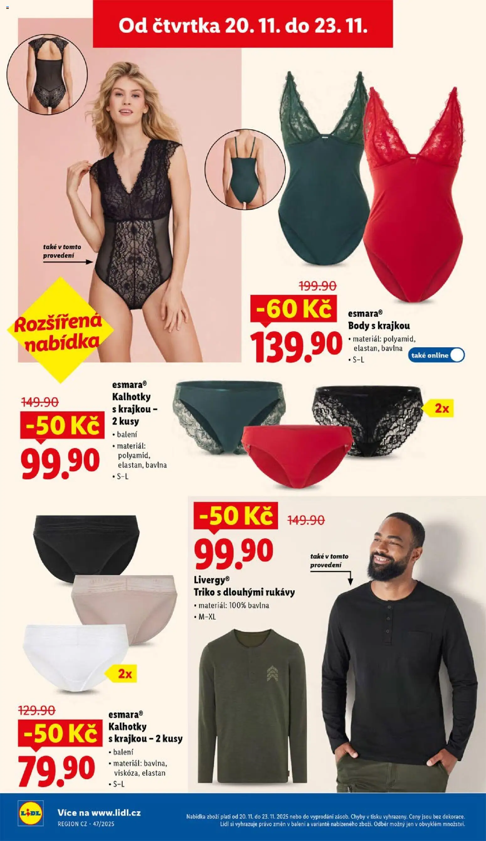 Lidl Black Friday od 17.11.2025 | Strana: 36 | Produkty: Kalhotky, Body