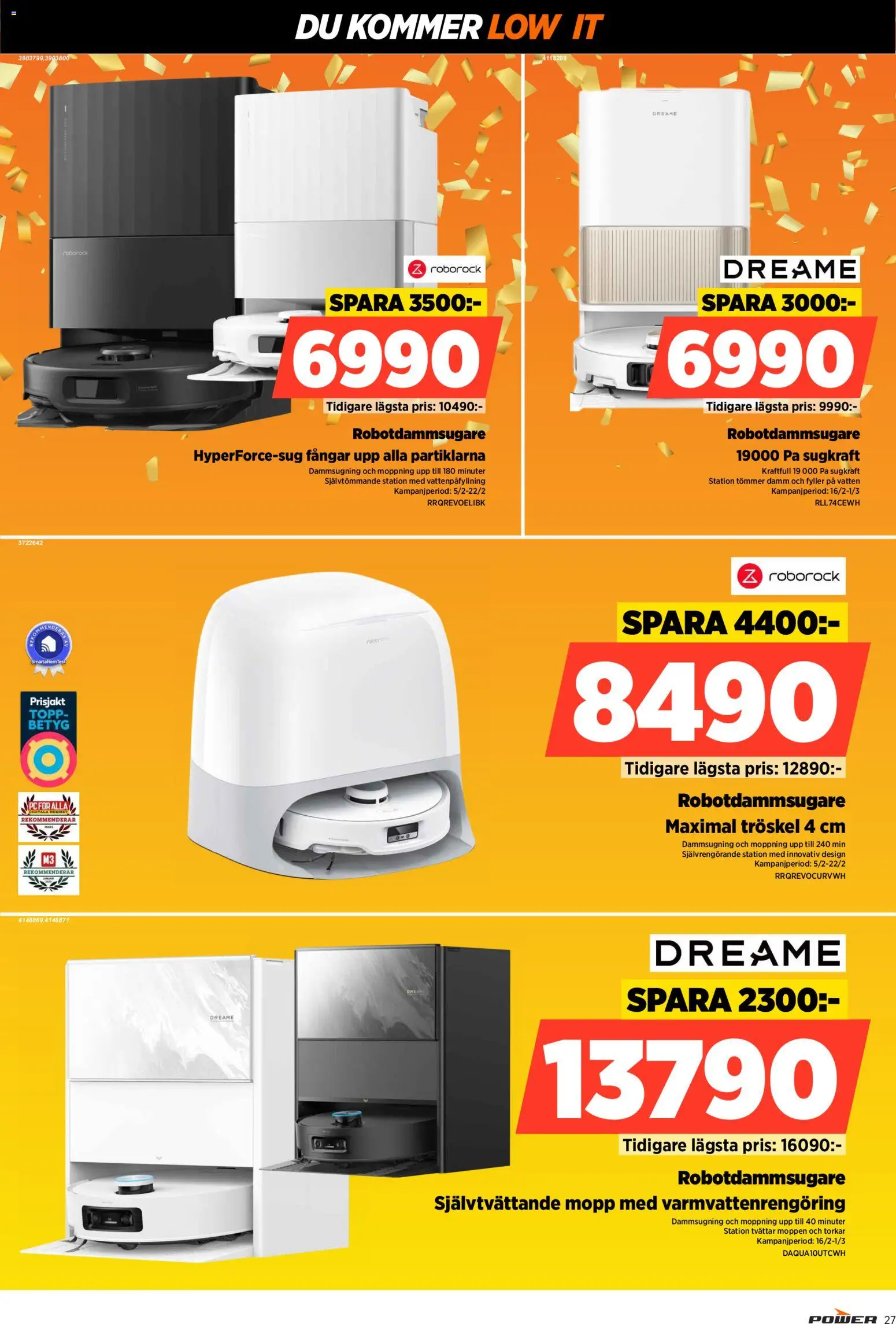 Power reklamblad aktuell från 16.02.2026 | Sida: 27 | Produkter: Topp, Robotdammsugare
