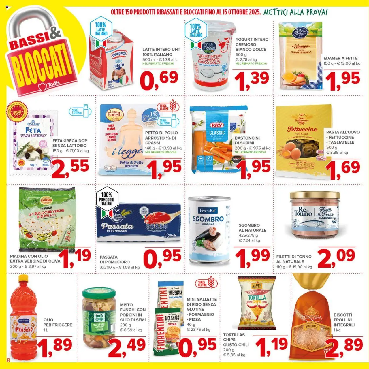Volantino Todis del 21.08.2025 | Pagina: 8 | Prodotti: Riso, Latte, Pasta, Forno