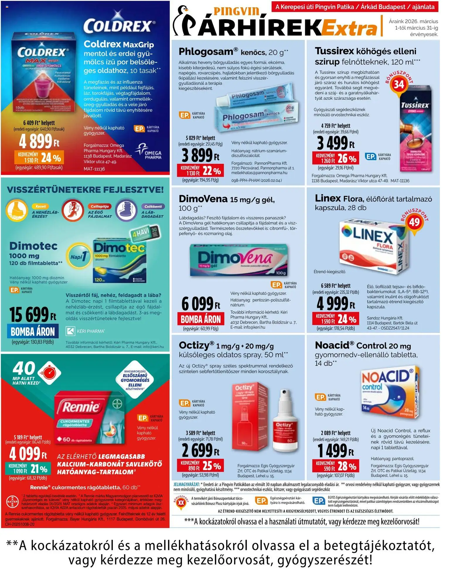 Pingvin Patika akciós ujság - amely érvényes a következő dátumtól: 01.03.2026 | Oldal: 8 | Termékek: Omega 3, Gyógyszerek