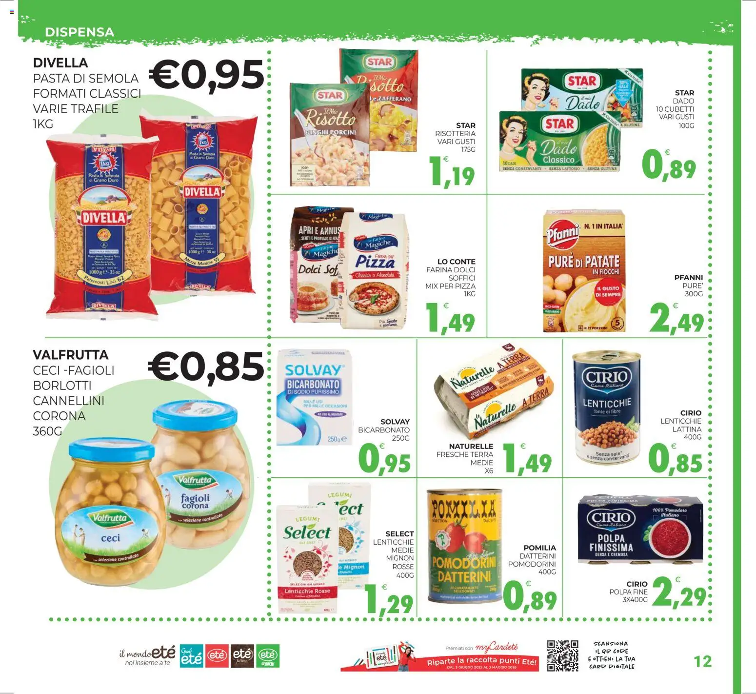 Volantino Eté del 27.12.2025 | Pagina: 12 | Prodotti: Pizza, Bicarbonato, Farina, Pasta