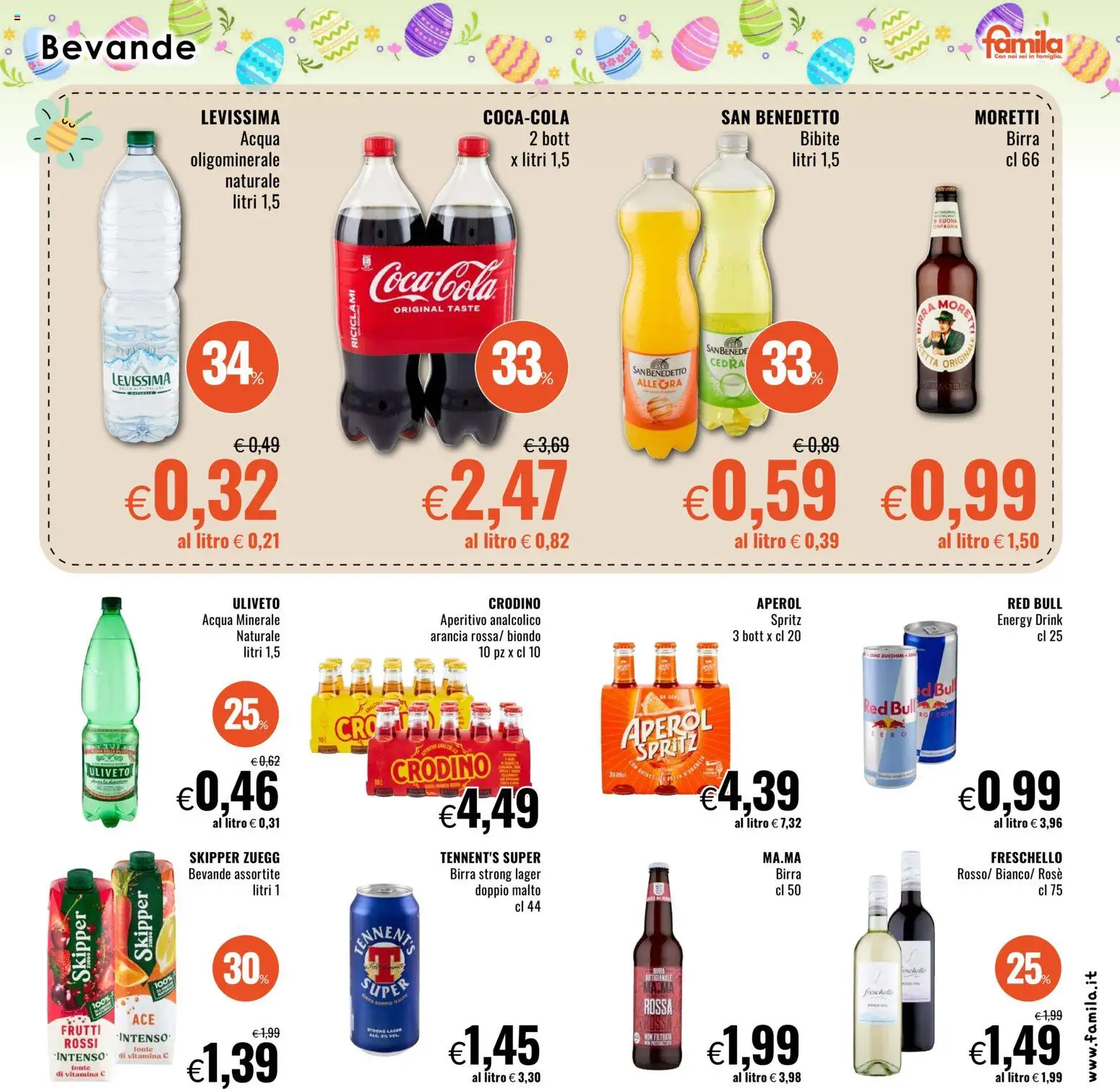 Volantino Famila del 26.03.2026 | Pagina: 19 | Prodotti: Tennent's, Aperol, Acqua minerale, Aperitivo