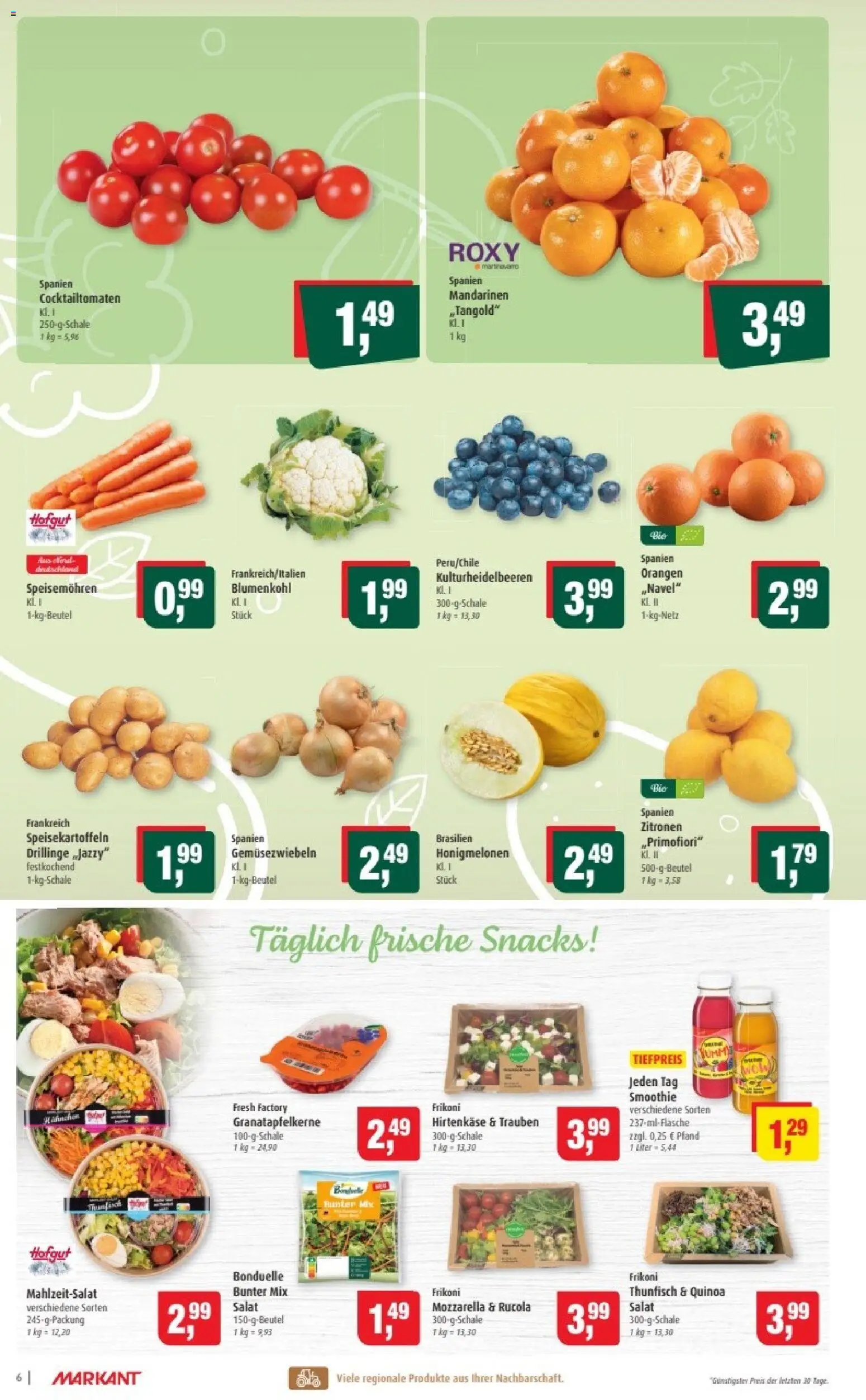 Markant Prospekt 	 – gültig ab 19.01.2026 | Seite: 6 | Produkte: Thunfisch, Rucola, Mandarinen, Blumenkohl