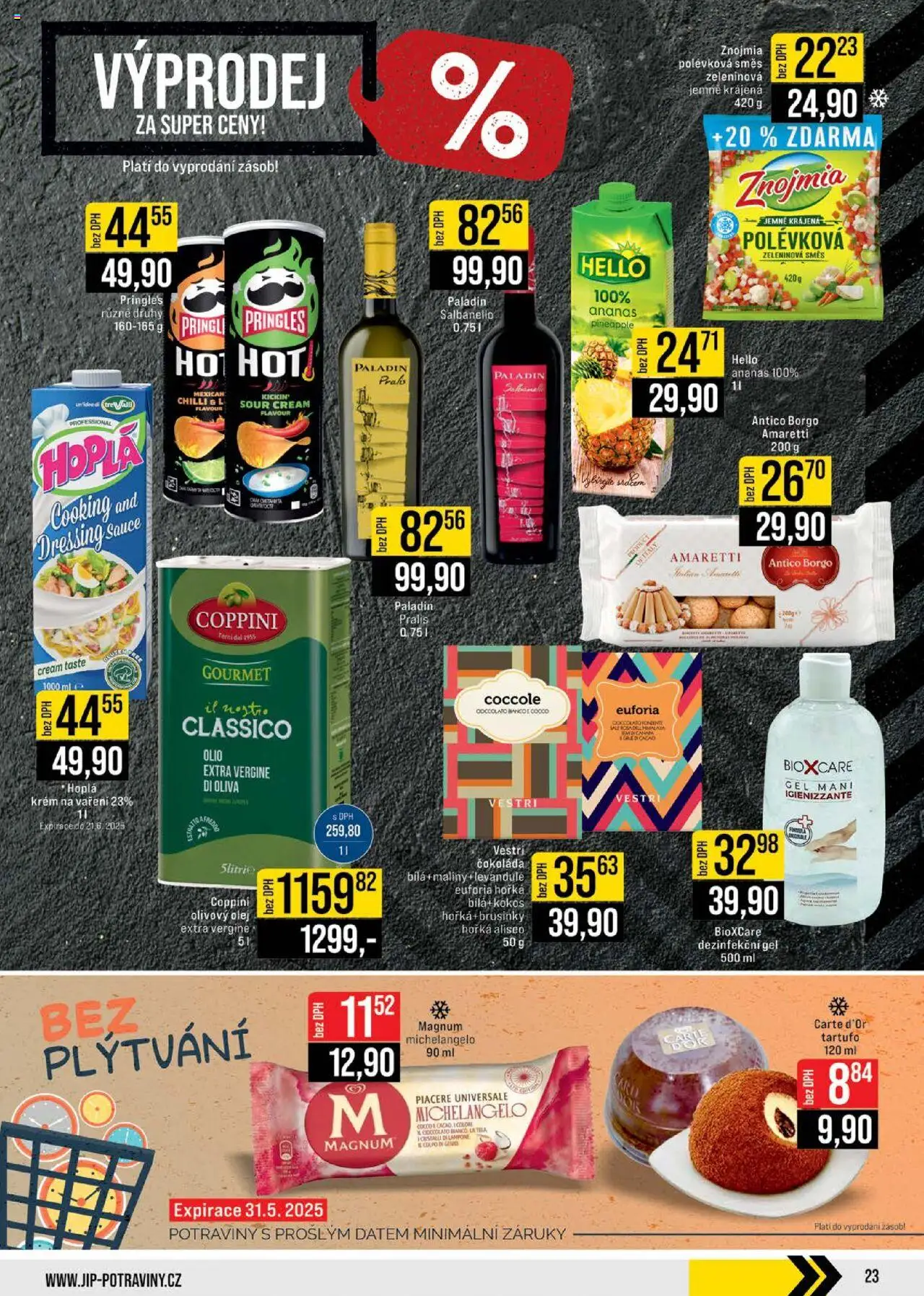 Jip leták - Brno, Ostrava, Praha od 04.06.2025 | Strana: 23 | Produkty: Ananas, Dezinfekční gel, Potraviny, Carte d'or