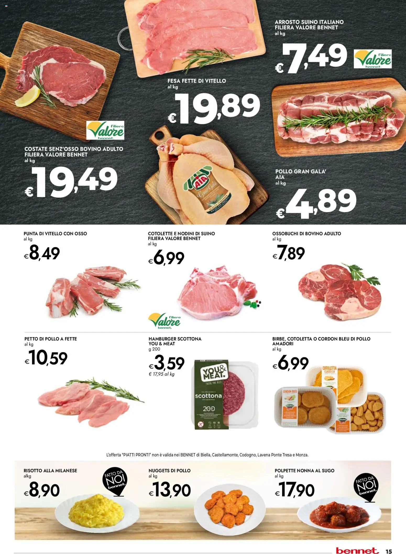 Volantino bennet del 27.11.2025 | Pagina: 15 | Prodotti: Bovino, Vitello, Sugo, Hamburger