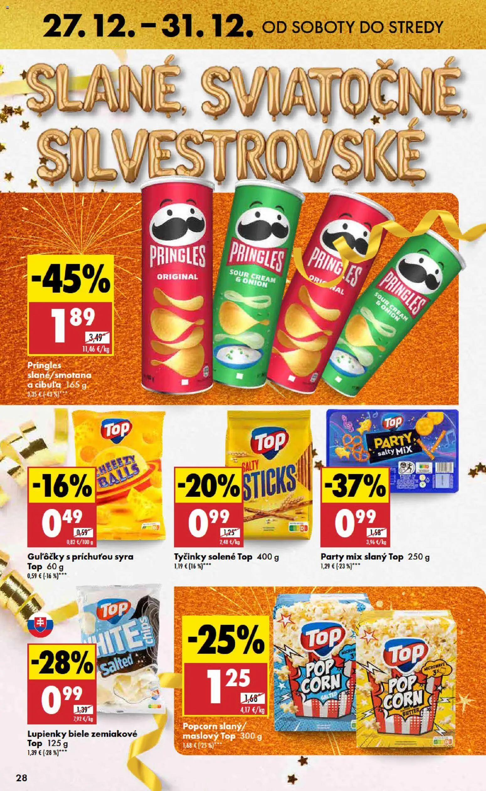 Nové Biedronka akcie – leták je platný od 27.12.2025 | Strana: 28 | Produkty: Pringles, Cibuľa
