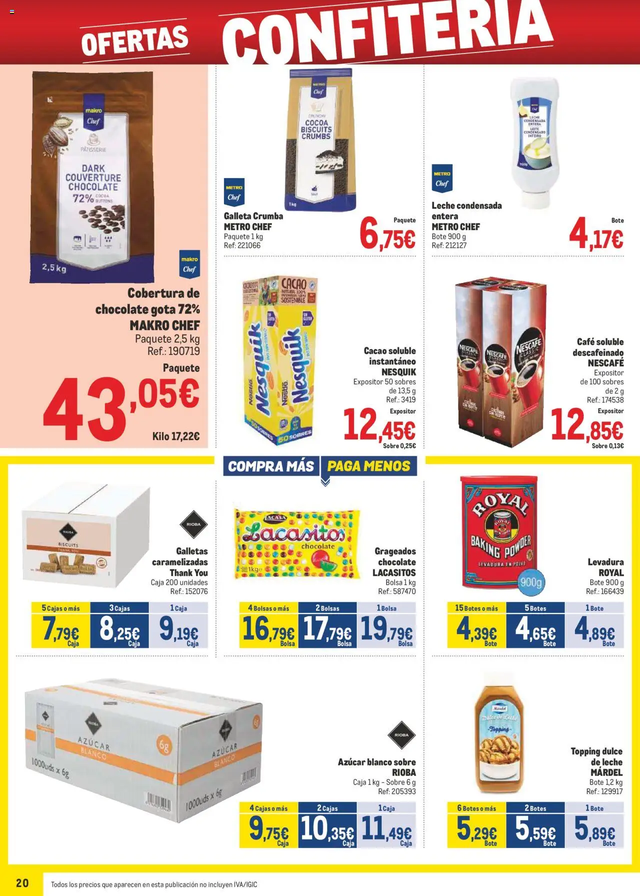 Makro - Precios Sur │ válido desde el 04.08.2025 | Página: 20 | Productos: Polvo, Bolsa, Cacao soluble, Φρυγανιές σικάλεως