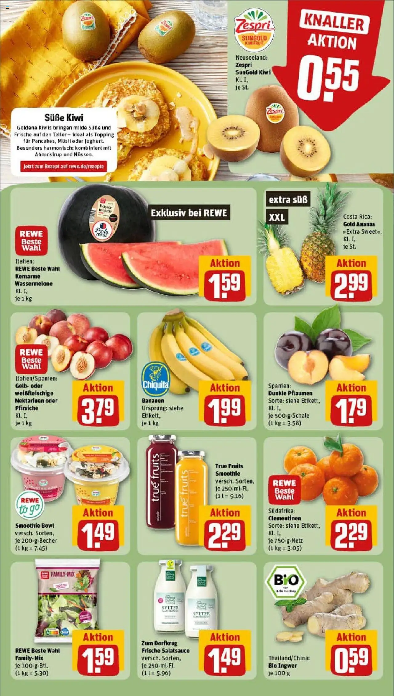 Rewe prospekt Königswinter / Thomasberg	 - gültig ab dem 06.07.2025 | Seite: 6 | Produkte: Nektarinen, Joghurt, Bananen, Wassermelone