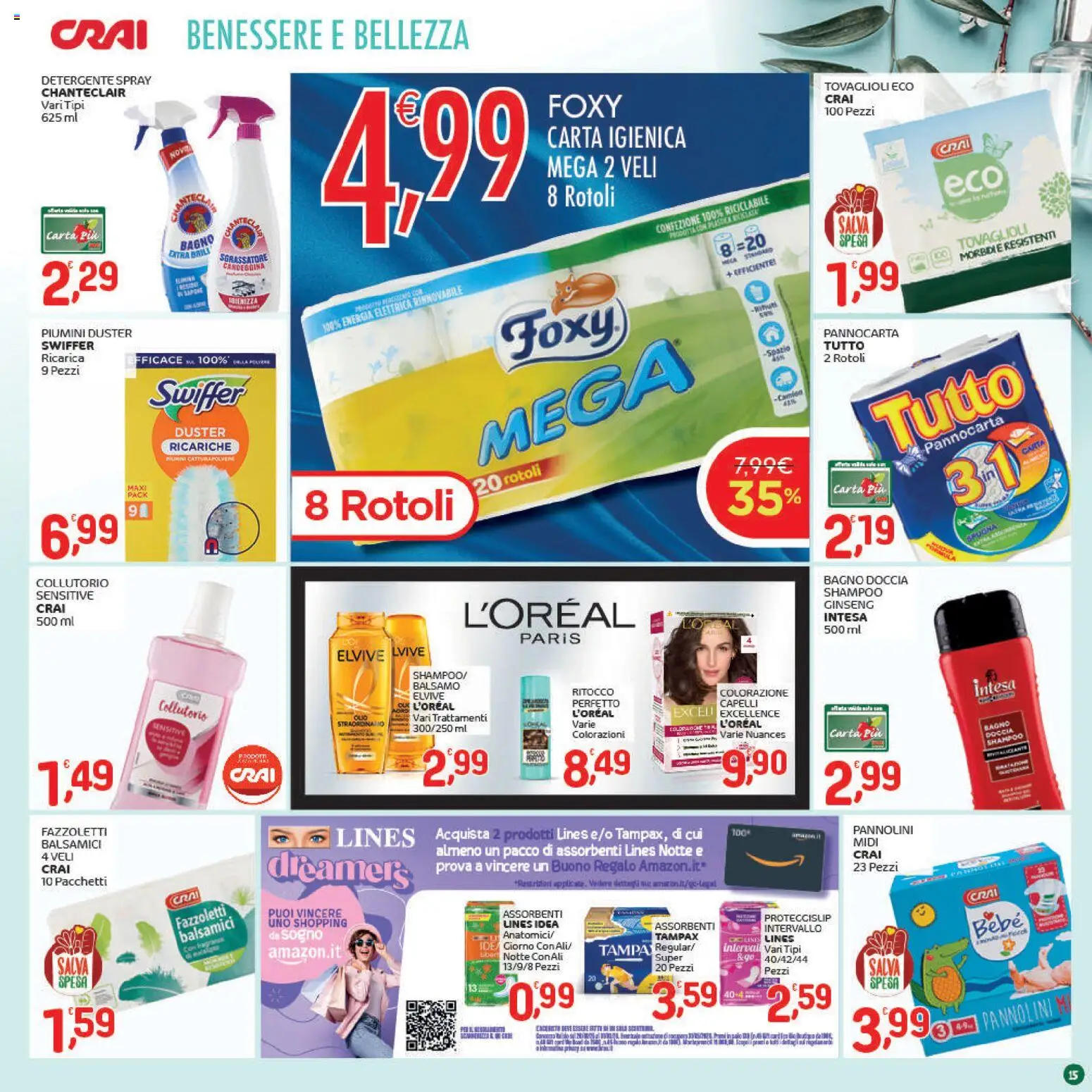 Volantino CRAI del 04.12.2025 | Pagina: 15 | Prodotti: Shampoo, Pannolini, Carta igienica, Sgrassatore