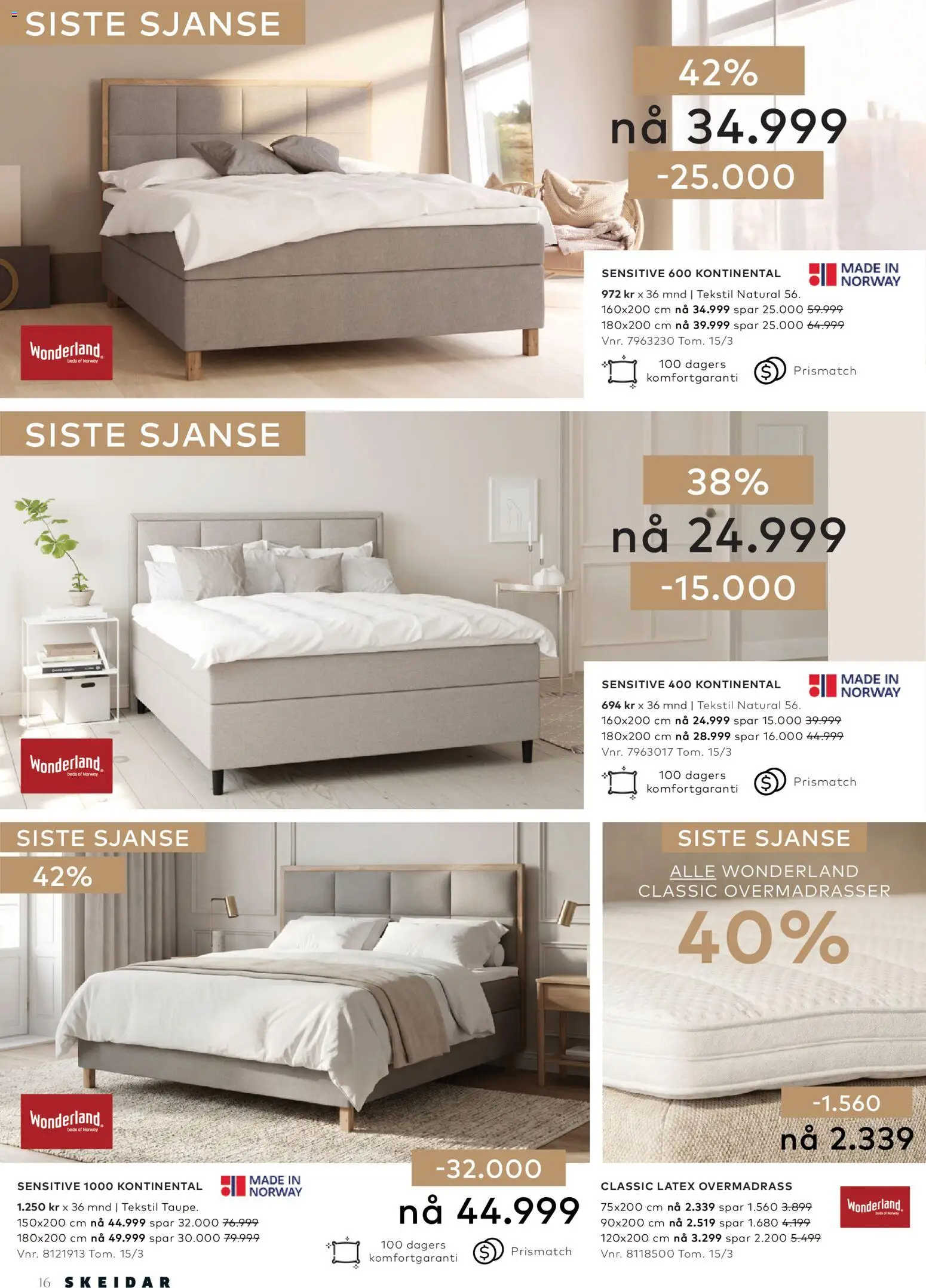 {H1} | Side: 16 | Produkter: Overmadrass