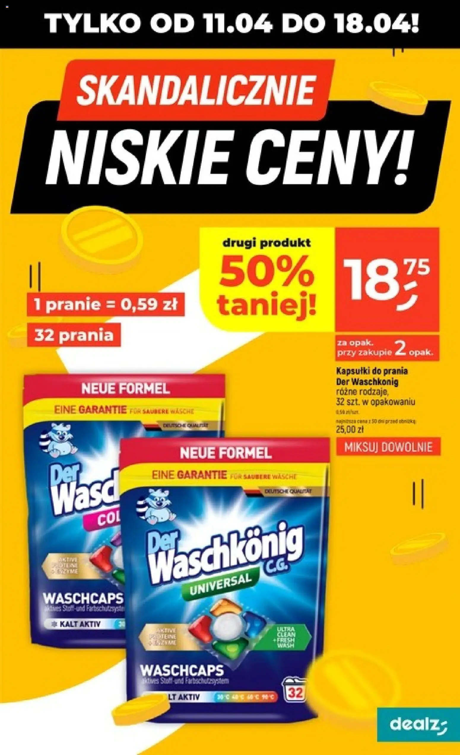 Dealz gazetka - Skandalicznie niskie ceny od 11.04.2026 | Strona: 11 | Produkty: Kapsułki do prania