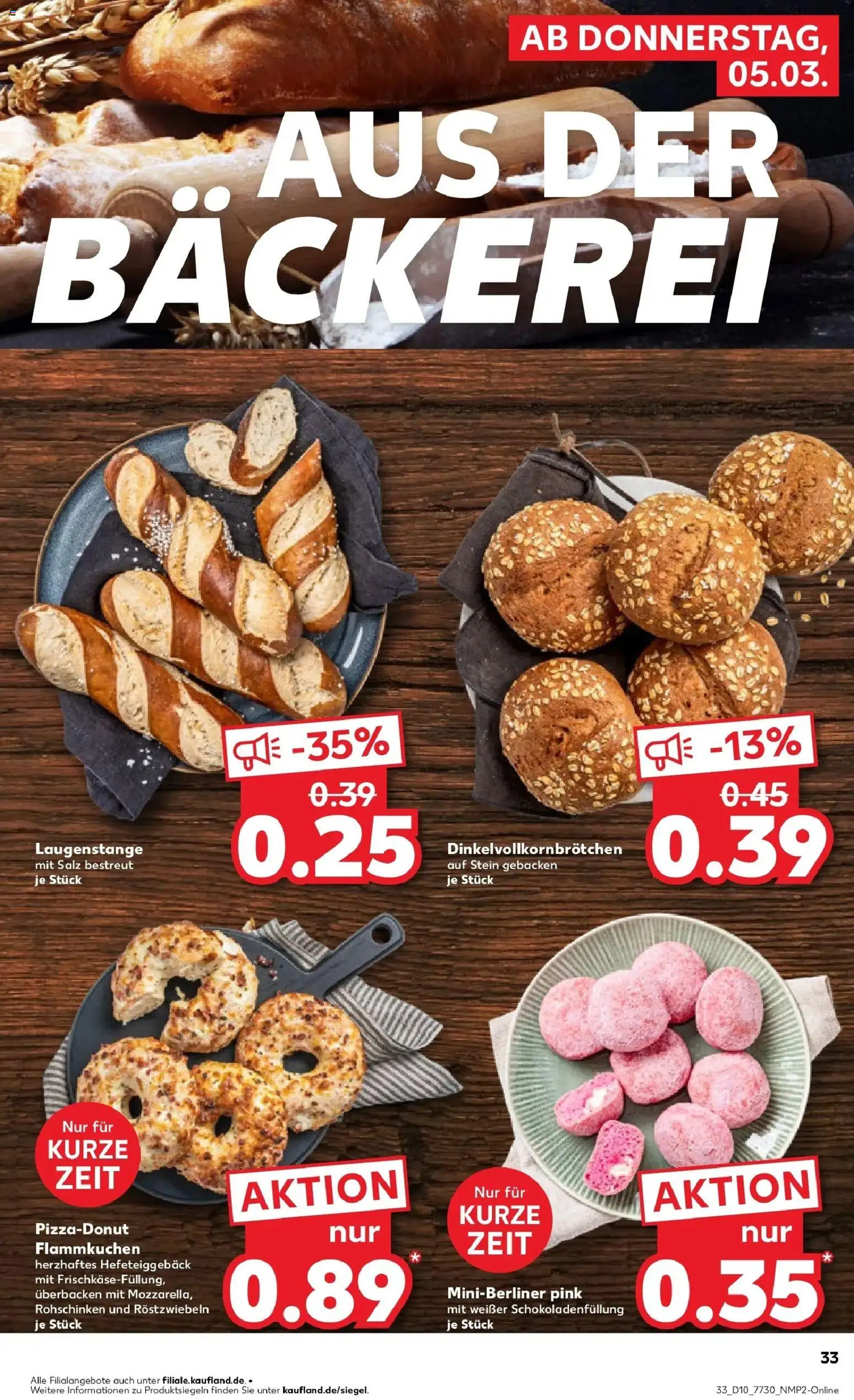 Kaufland Prospekt Münchberg	 – gültig ab 05.03.2026 | Seite: 33 | Produkte: Bäckerei, Salz, Pizza
