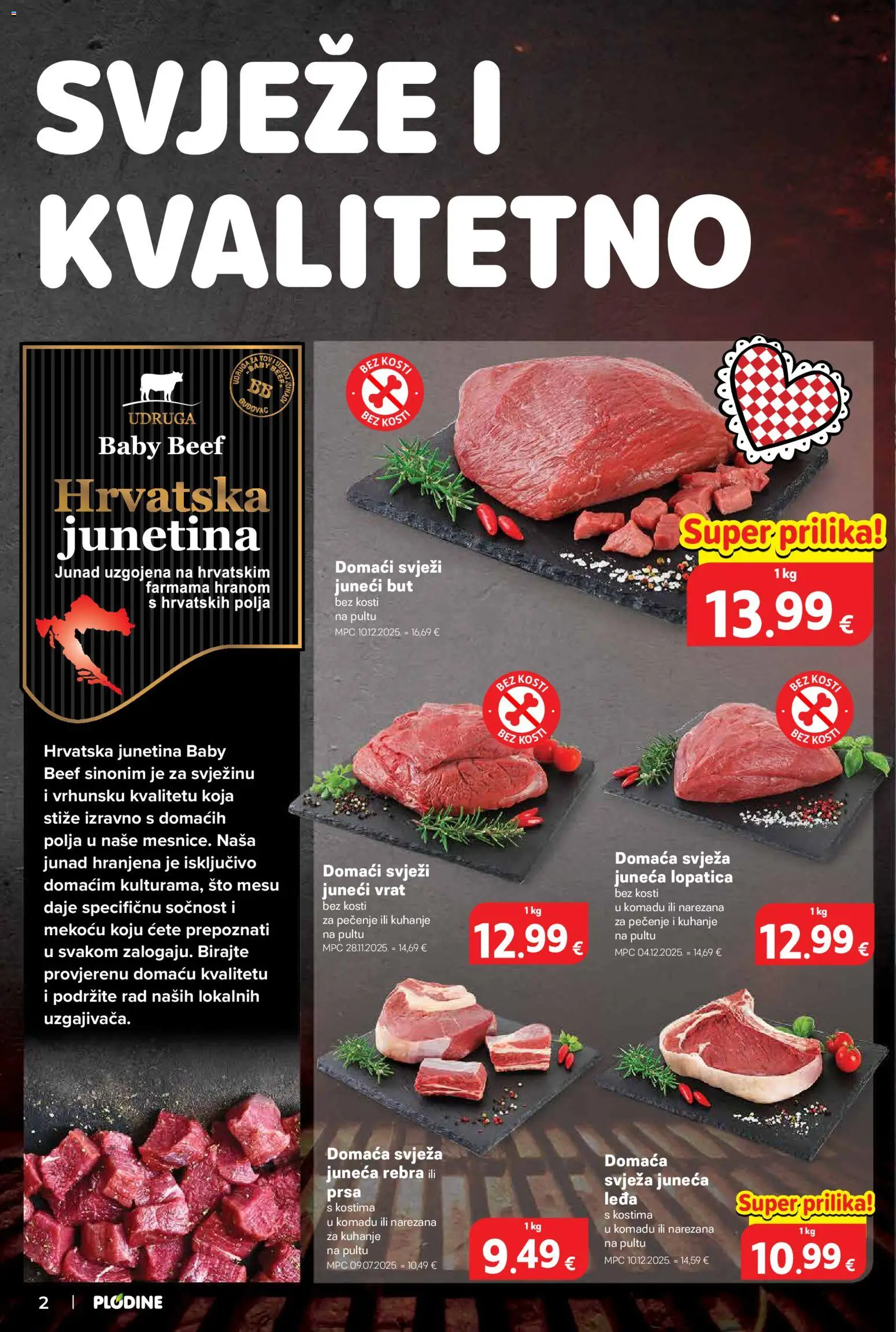 Plodine katalog | vrijedi od 22.04.2026 | Stranica: 2 | Proizvodi: Juneći but, Junetina, Lopatica