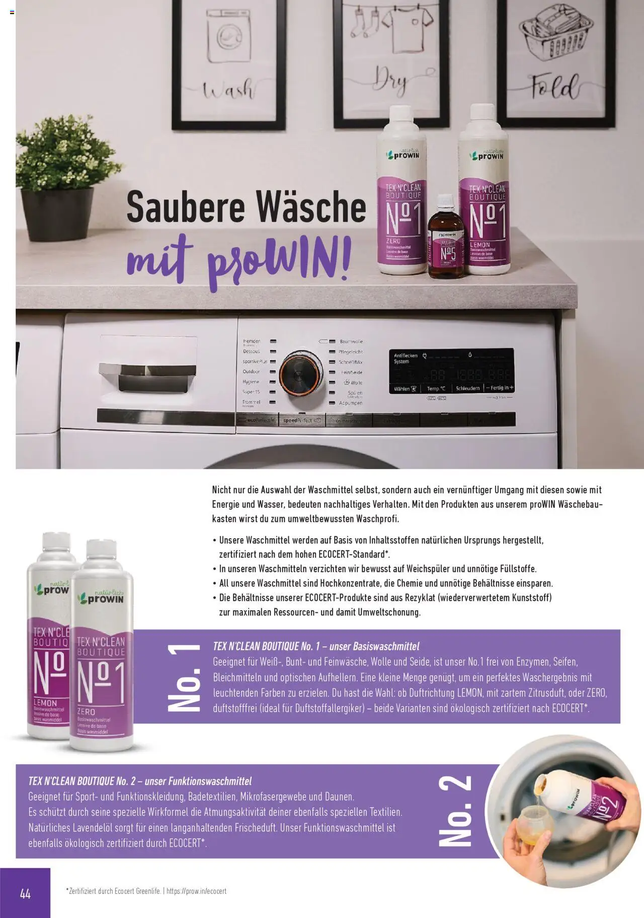 Katalog ProWin Juli/Dezember 2025 - gültig ab dem 01.07.2025 | Seite: 44 | Produkte: Dessous, Weichspüler, Waschmittel
