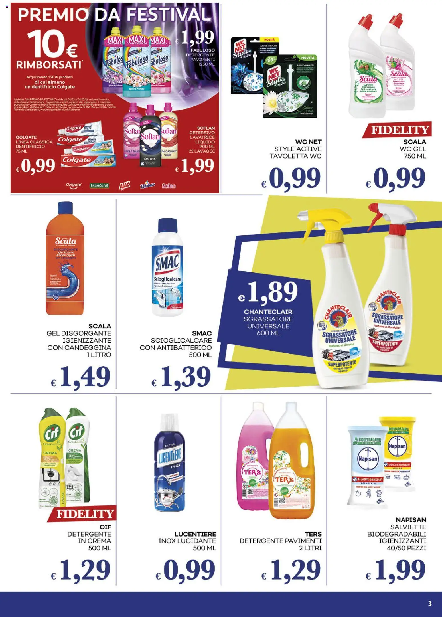 Volantino Pilato del 17.02.2026 | Pagina: 3 | Prodotti: Dentifricio, Detergente, Limone, Scala
