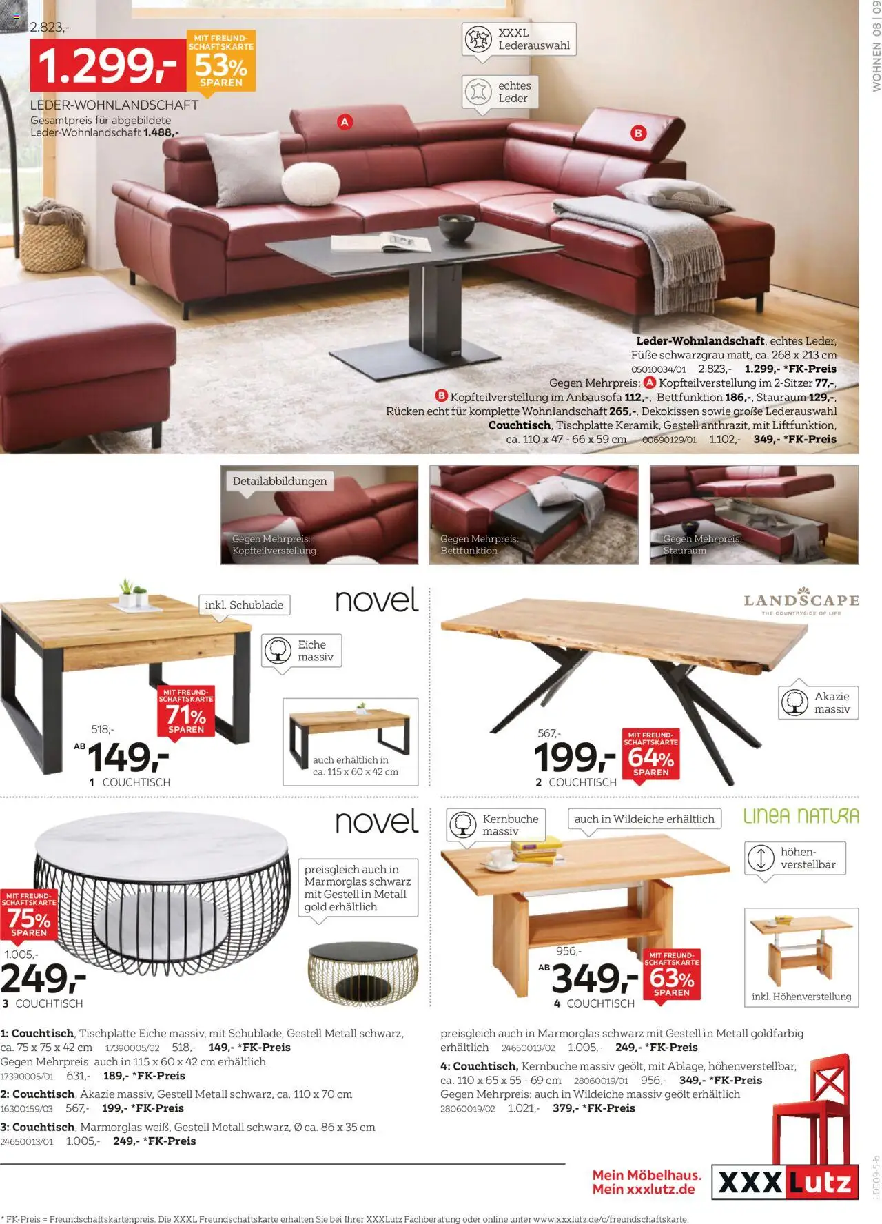 XXXL Lutz Prospekt 	 – gültig ab 08.09.2025 | Seite: 13 | Produkte: Wohnlandschaft, Couchtisch