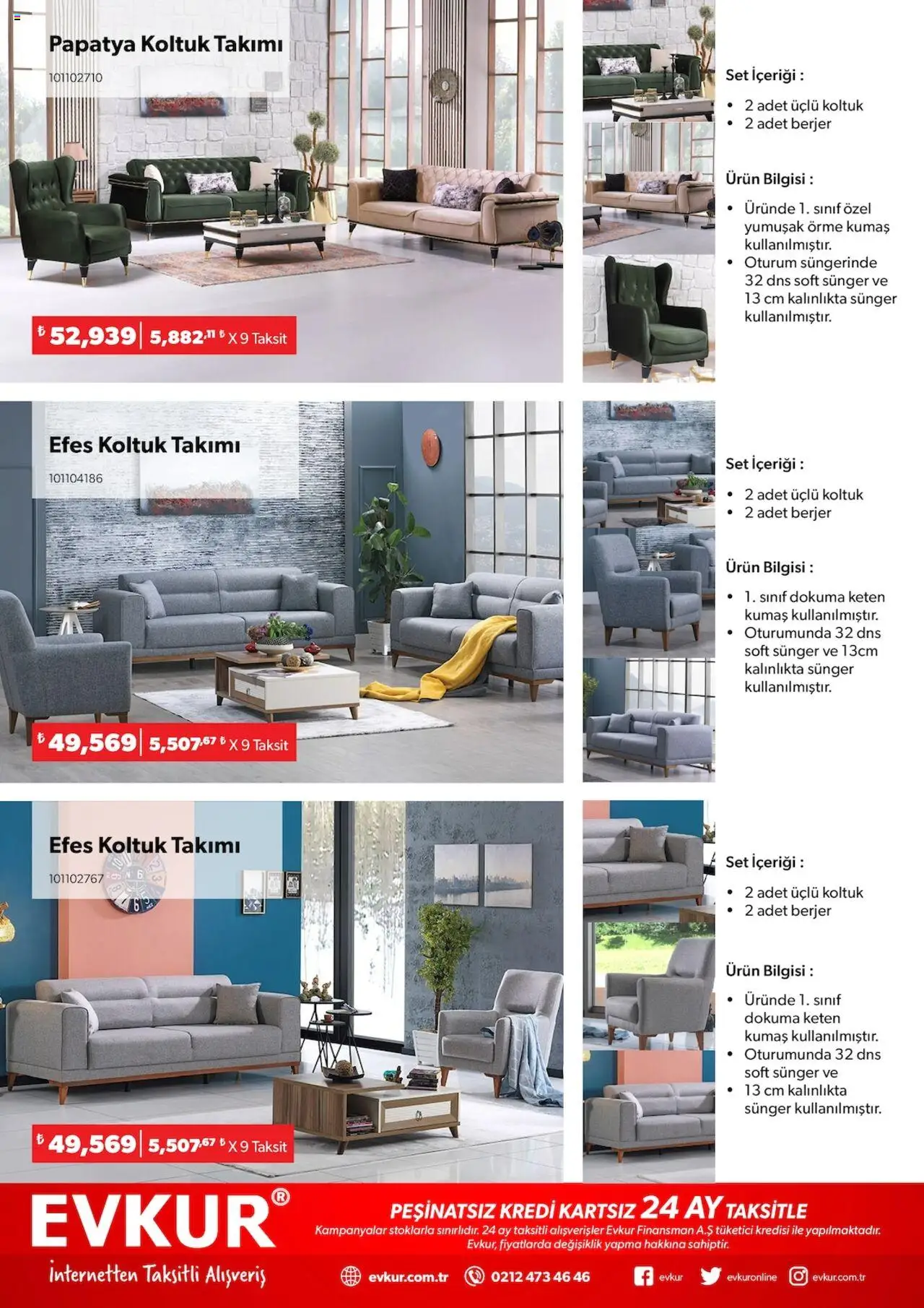 Evkur Katalog - 06.10.2025 tarihinden itibaren geçerlidir | Sayfa: 7 | Ürünler: Koltuk, Koltuk takımı