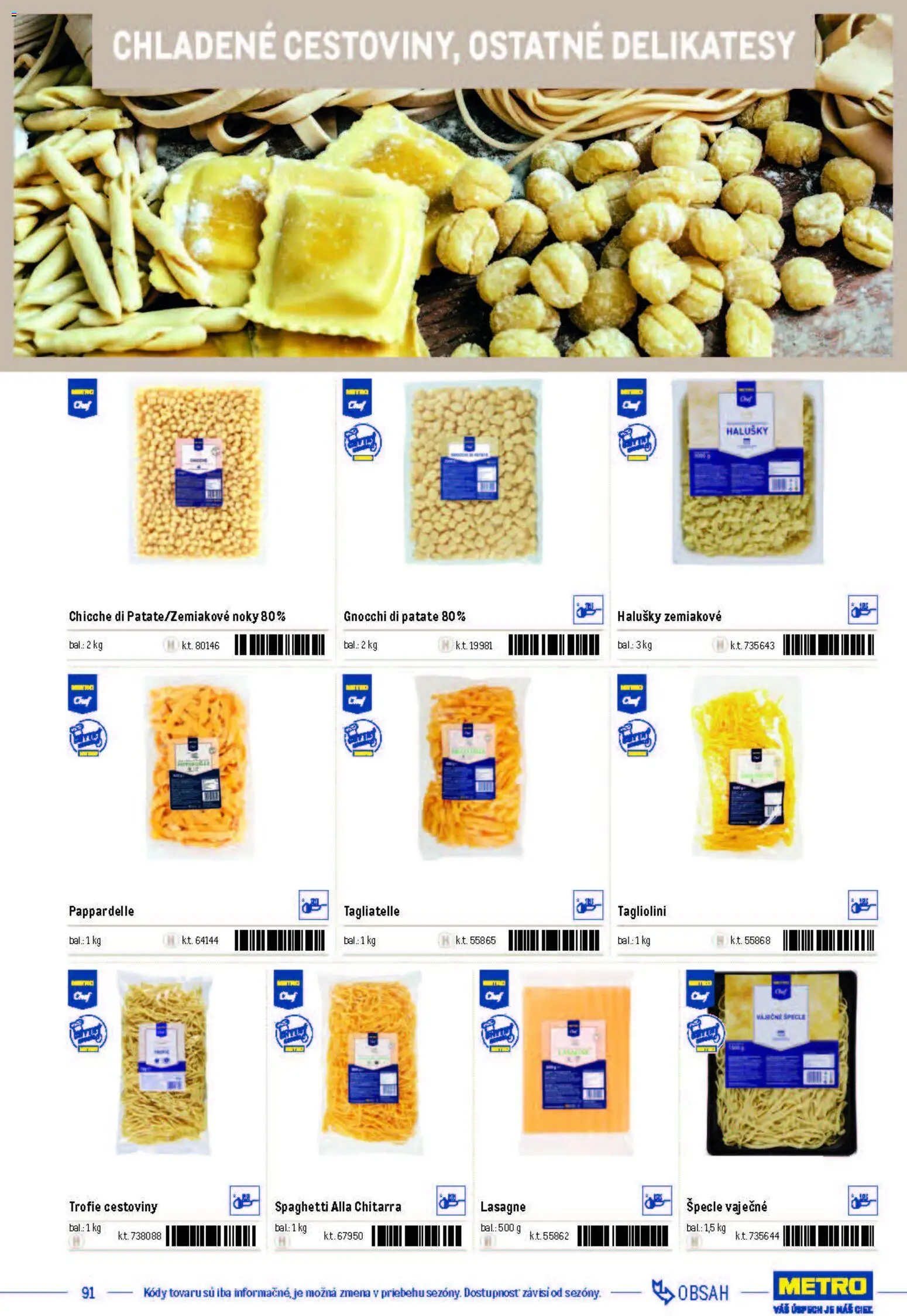 Nové Metro akcie – leták je platný od 05.12.2025 | Strana: 91 | Produkty: Cestoviny, Lasagne