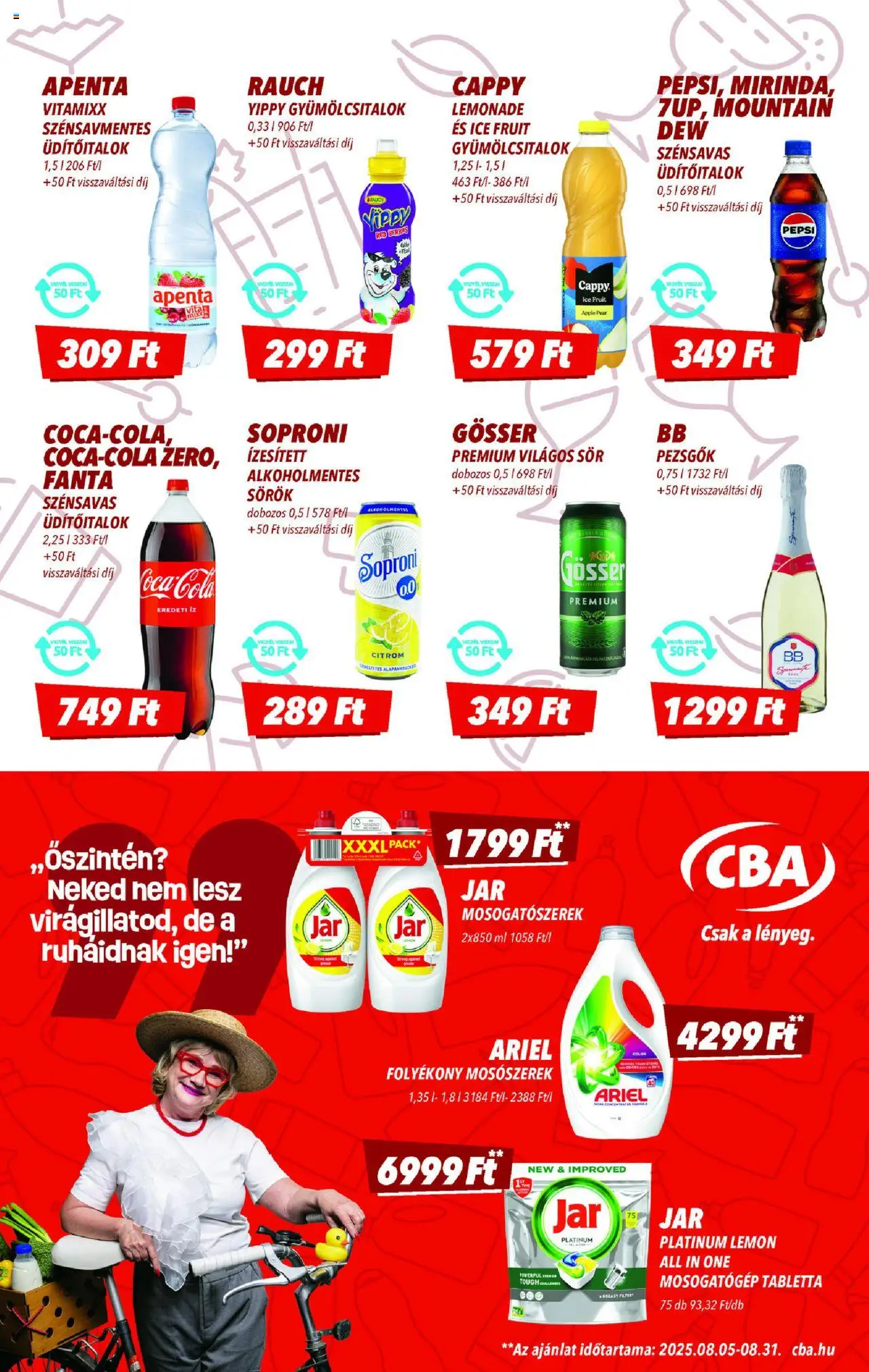 CBA akciós ujság - amely érvényes a következő dátumtól: 21.08.2025 | Oldal: 7 | Termékek: Pepsi, Fanta, Mosogatógép, Citrom