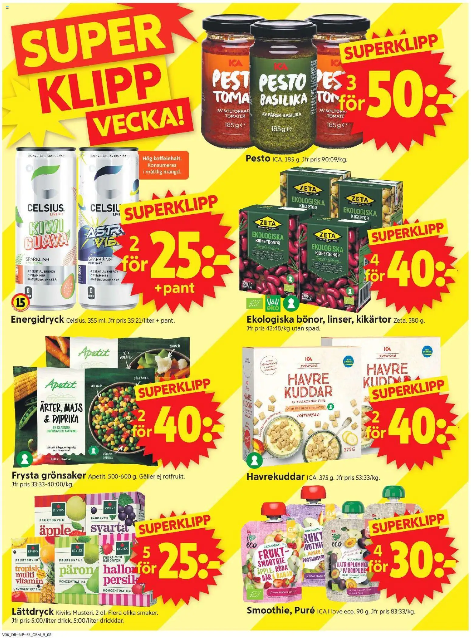 ICA Supermarket reklamblad aktuell från 02.02.2026 | Sida: 2 | Produkter: Äpple, Blomkål, Basilika, Majs