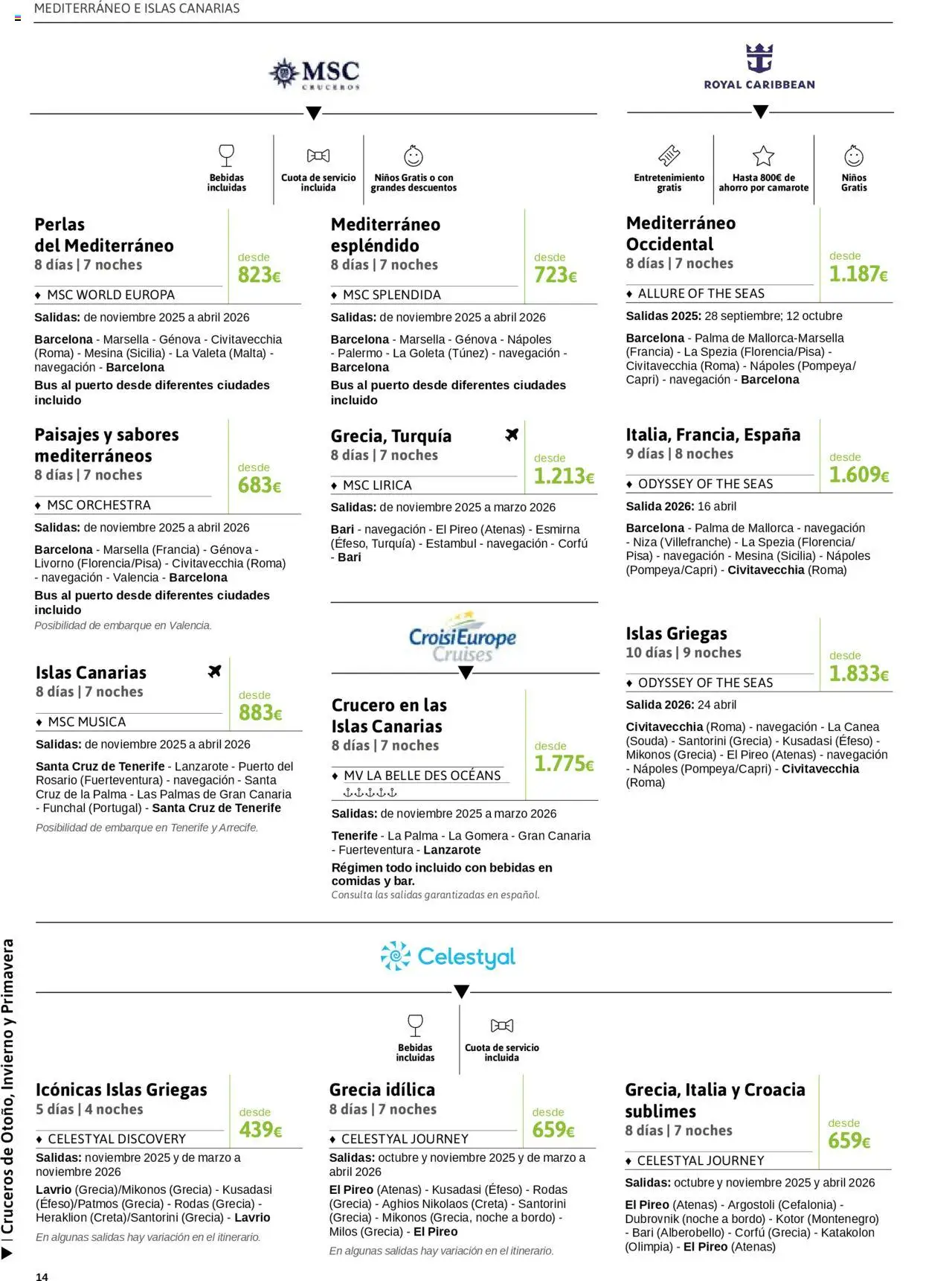 Viajes El Corte Inglés - Crucero Fantástico │ válido desde el 16.09.2025 | Página: 14 | Productos: Navegación