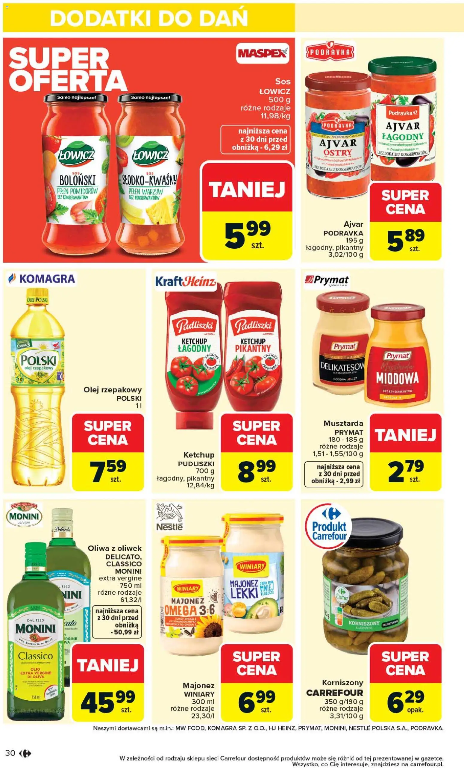 Carrefour gazetka od 07.04.2026 | Strona: 32 | Produkty: Ketchup, Oliwa z oliwek, Musztarda, Ajvar