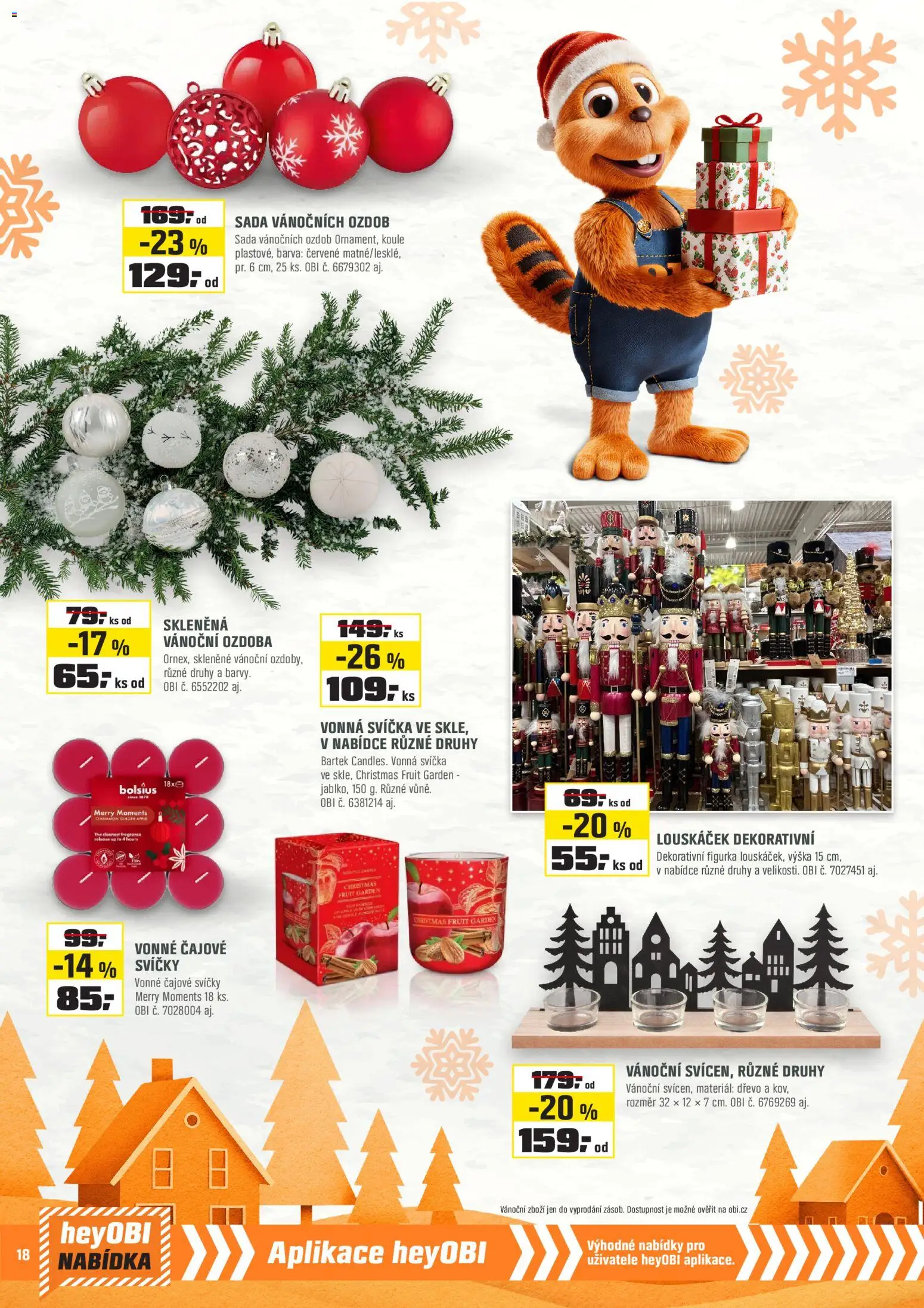 OBI leták - Králův Dvůr, Plzeň,Trmice  od 01.12.2025 | Strana: 18 | Produkty: Apple, Čajové svíčky, Svíčka, Louskáček