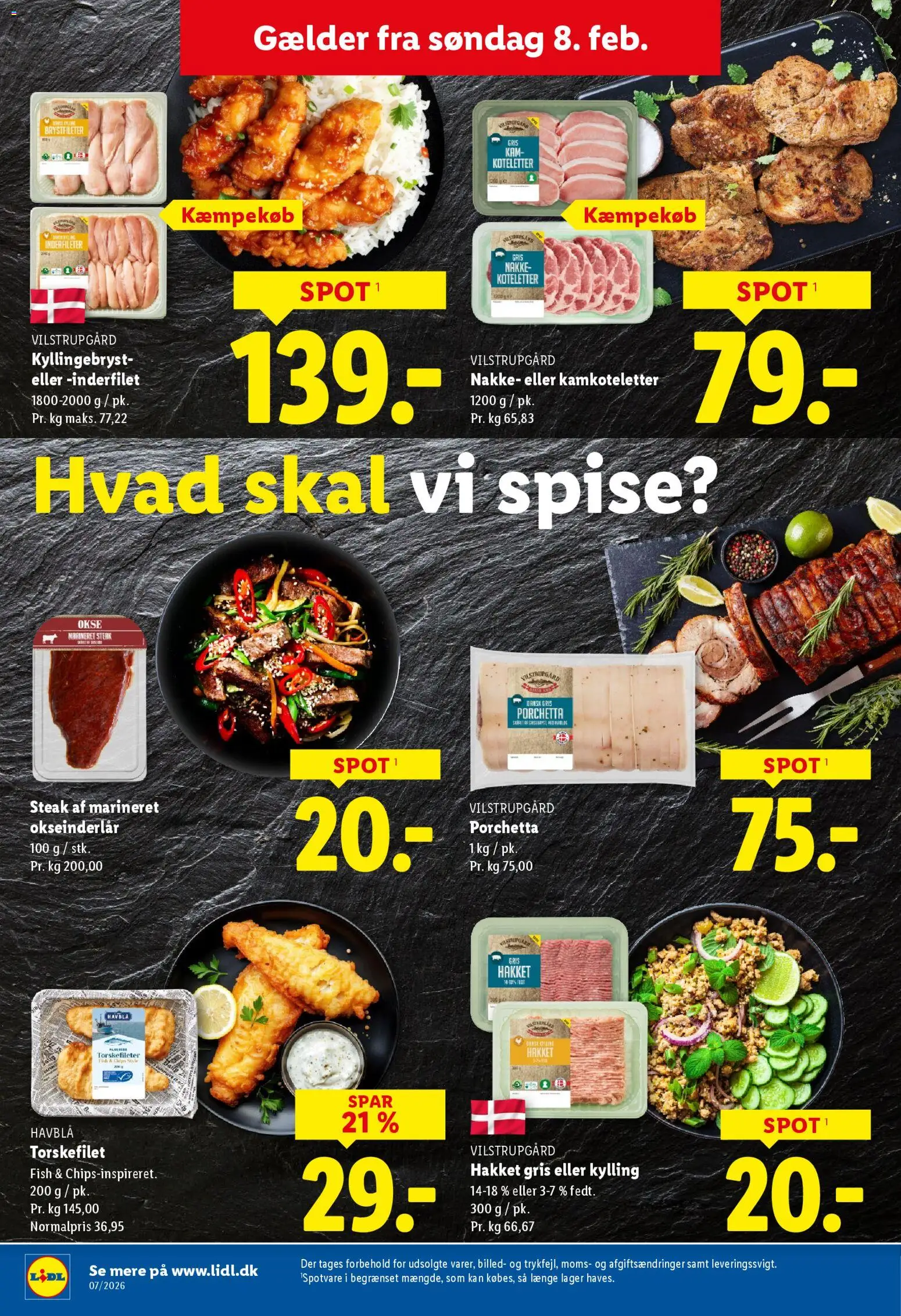 Lidl tilbudsavis – gyldig fra 08.02.2026 | Side: 3 | Produkter: Koteletter, Chips, Søm, Torskefilet