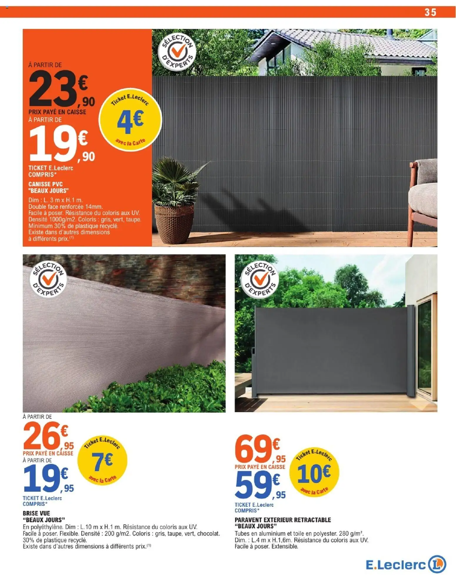 {H1} | Page: 35 | Produits: Paravent, Paravent Extérieur Rétractable, Brise vue