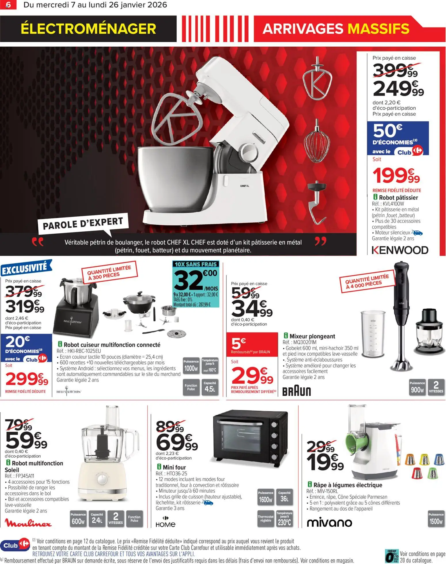 {H1} | Page: 8 | Produits: Mixeur plongeant, Four, Robot pâtissier, Mini four