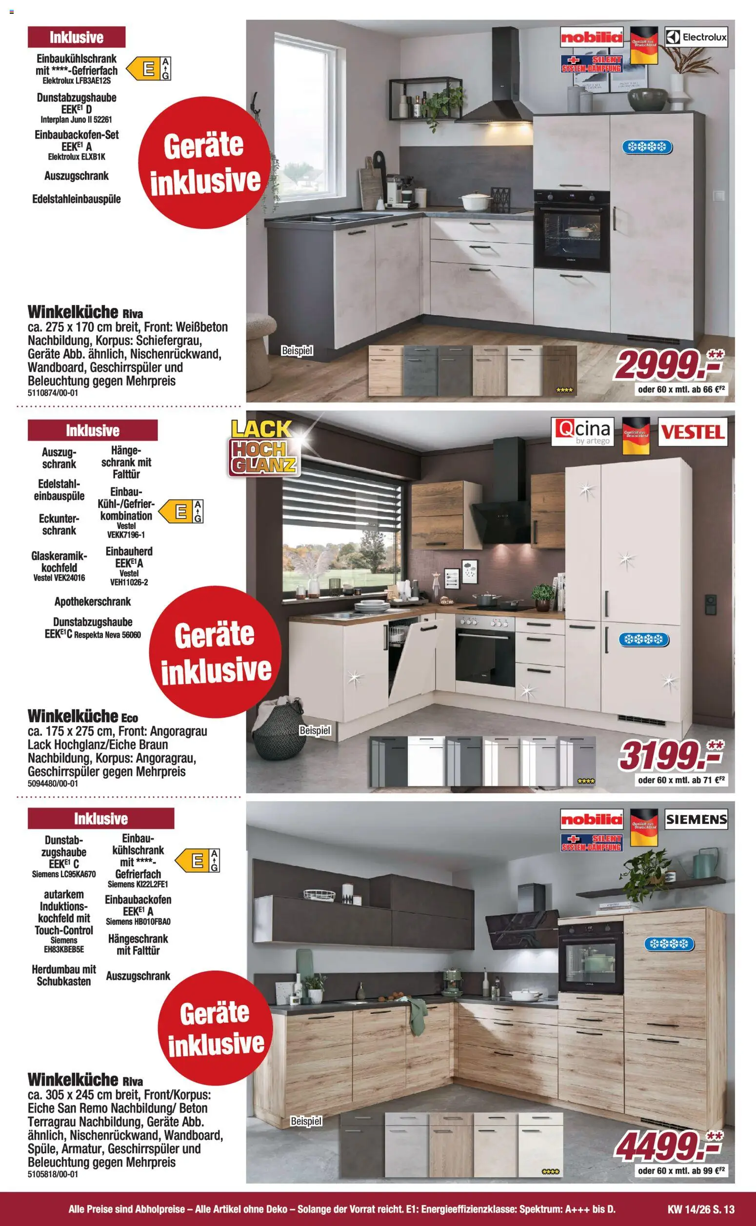 Poco Prospekt 	 – gültig ab 29.03.2026 | Seite: 13 | Produkte: Siemens, Geschirrspüler, Kühlschrank, Hängeschrank