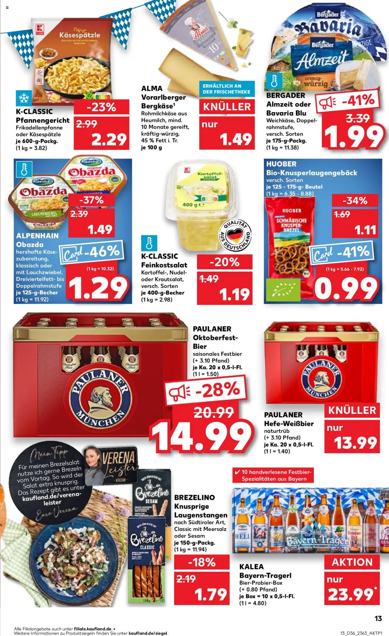 Kaufland prospekt Bremen	 - gültig ab dem 04.09.2025 | Seite: 13 | Produkte: Käse, Box, Salat, Paulaner