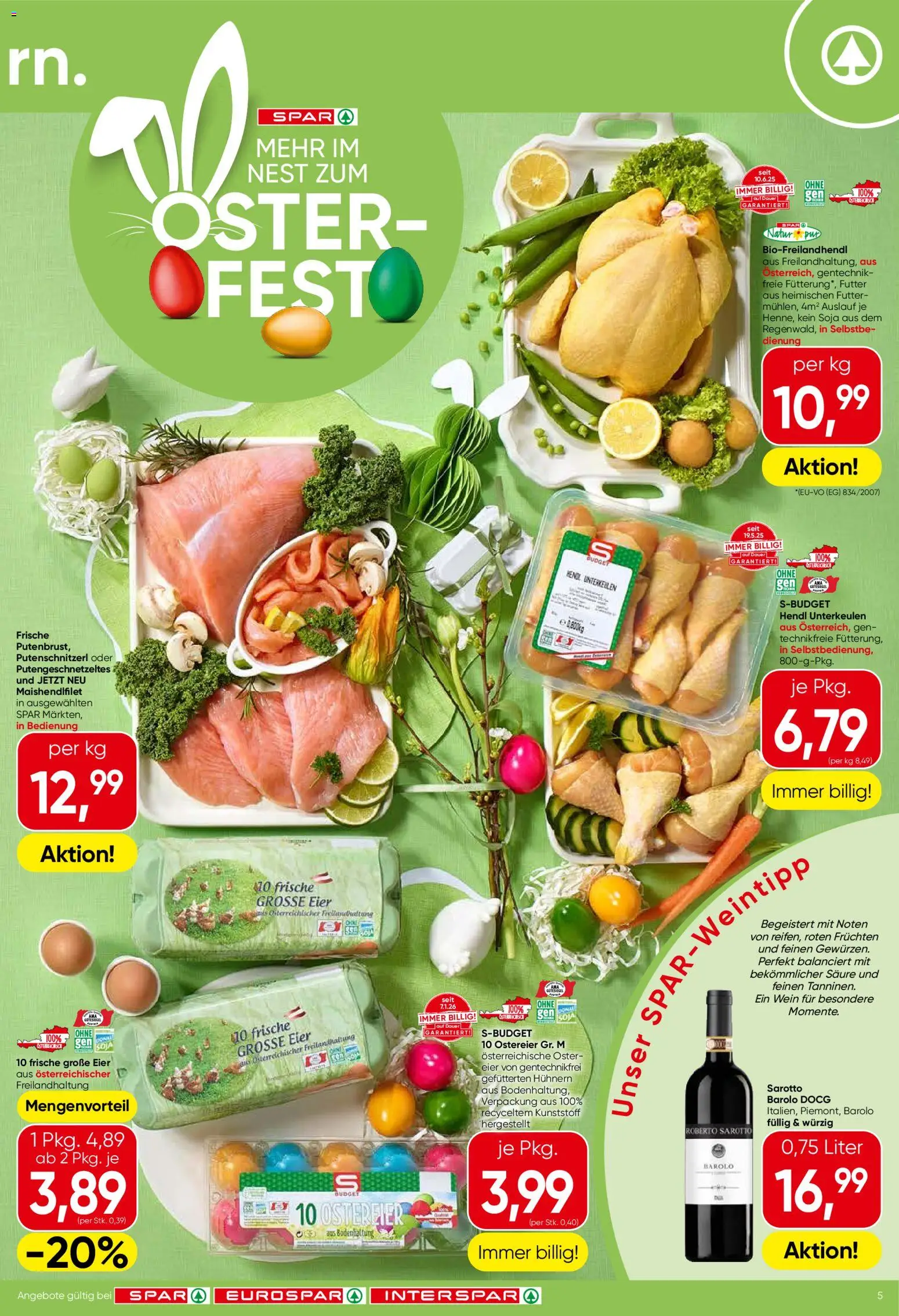 Spar Flugblatt - Niederösterreich gültig ab 26.03.2026 | Seite: 5 | Produkte: Eier, Wein