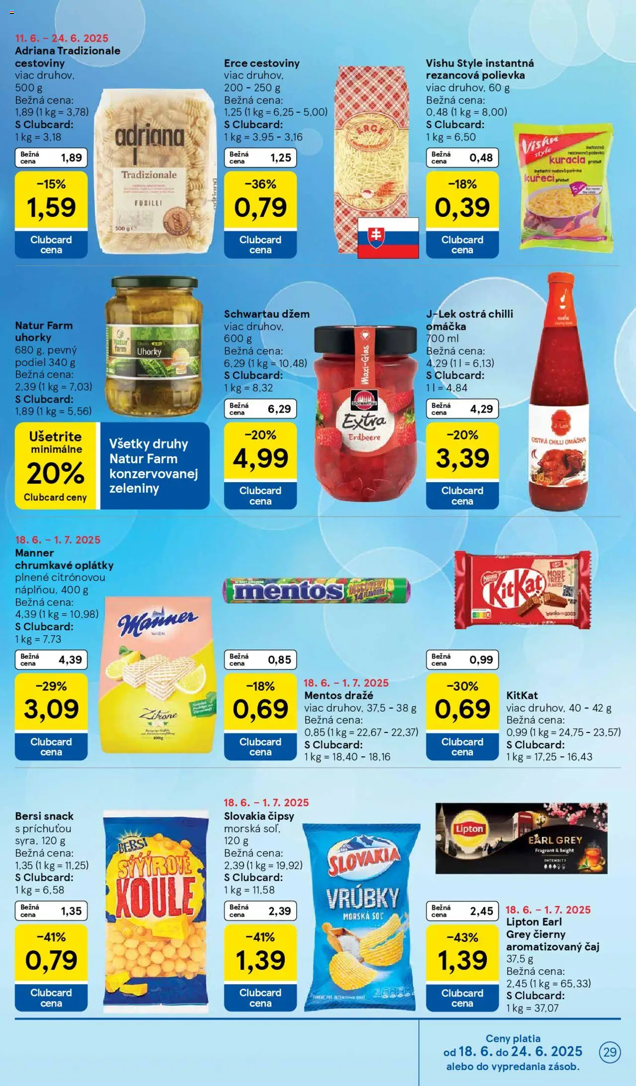 Tesco Hypermarket - leták │ platný od 18.06.2025 | Strana: 29 | Produkty: Fusilli, Čaj, Chilli, Soľ