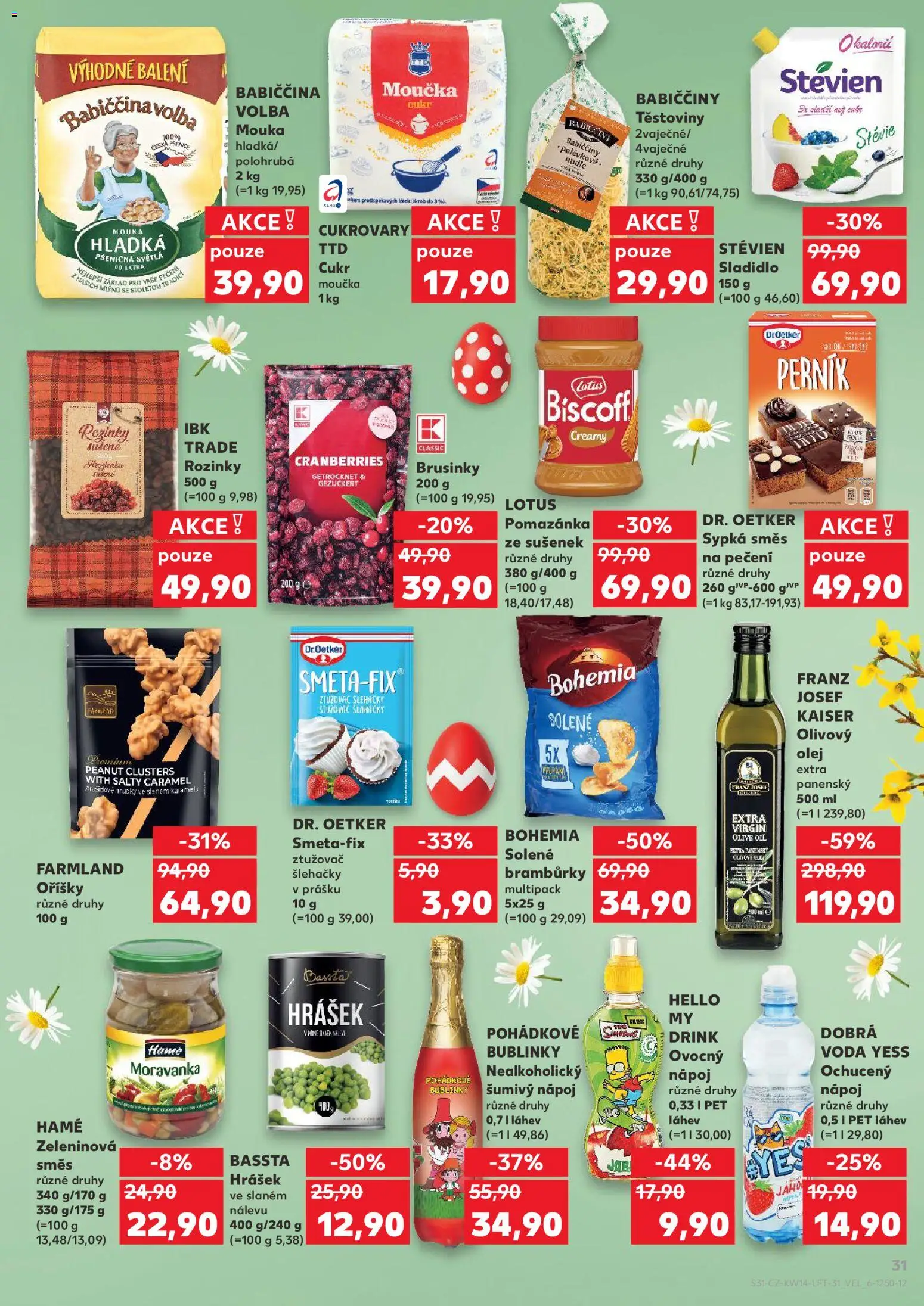 Kaufland leták od 01.04.2026 | Strana: 31 | Produkty: Stévie, Pomazánka, Hrášek, Lotus