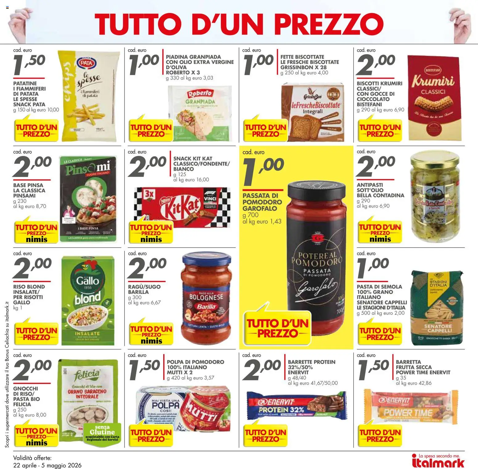 Volantino Italmark del 22.04.2026 | Pagina: 3 | Prodotti: Cioccolato, Biscotti, Pomodoro, Gnocchi
