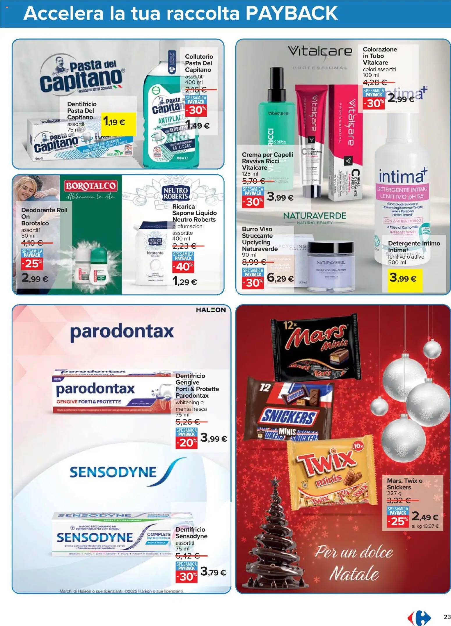 Volantino Carrefour del 02.12.2025 | Pagina: 23 | Prodotti: Sapone, Deodorante, Burro, Menta