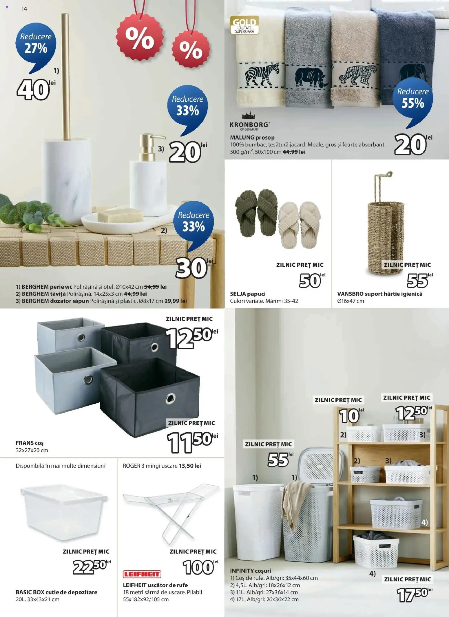 Noul catalog JYSK – valabil de la 24.01.2026 | Pagină: 14 | Produse: Uscător, Coș, Cutie, Papuci