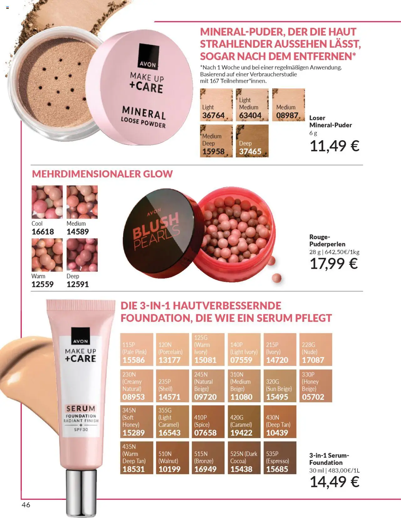 AVON Katalog Oktober 2025 – gültig ab 01.10.2025 | Seite: 48 | Produkte: Rouge, Finish, Foundation, Serum