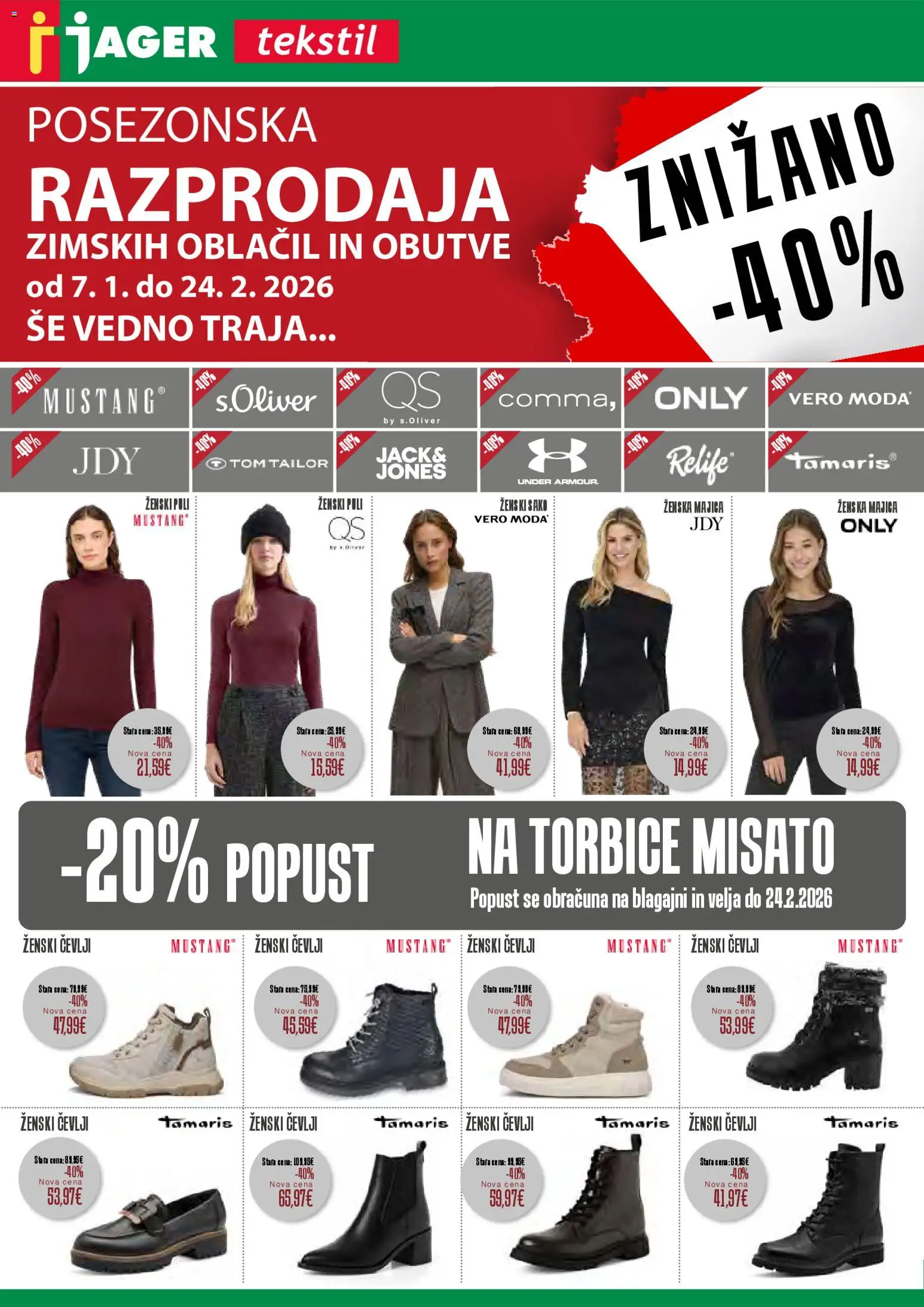 Novi Jager katalog ponudbe – veljaven od 18.02.2026 | Stran: 1 | Izdelki: Majica, Cevlji