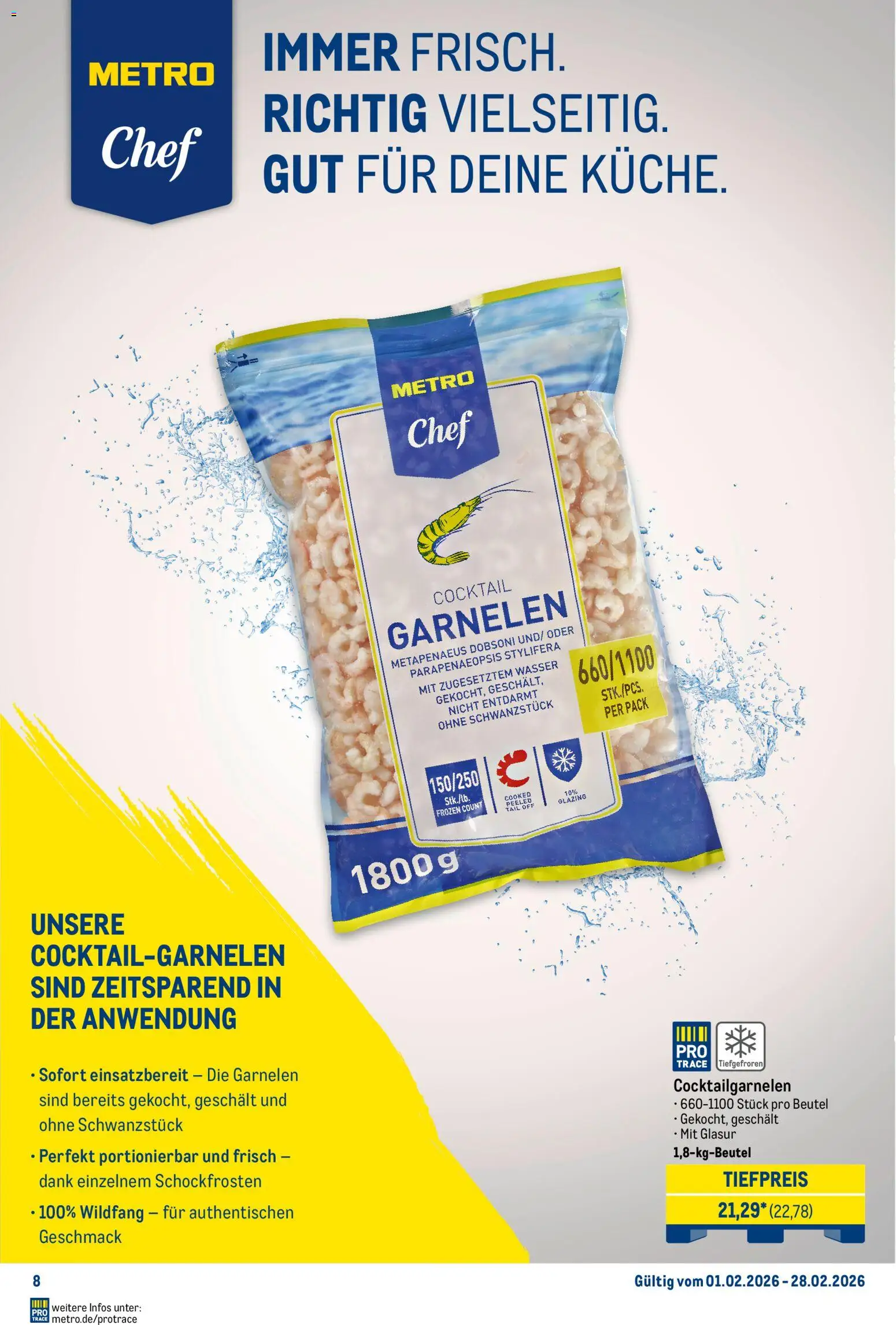 Metro Monats-Menü – gültig ab 01.02.2026 | Seite: 8 | Produkte: Garnelen, Wasser