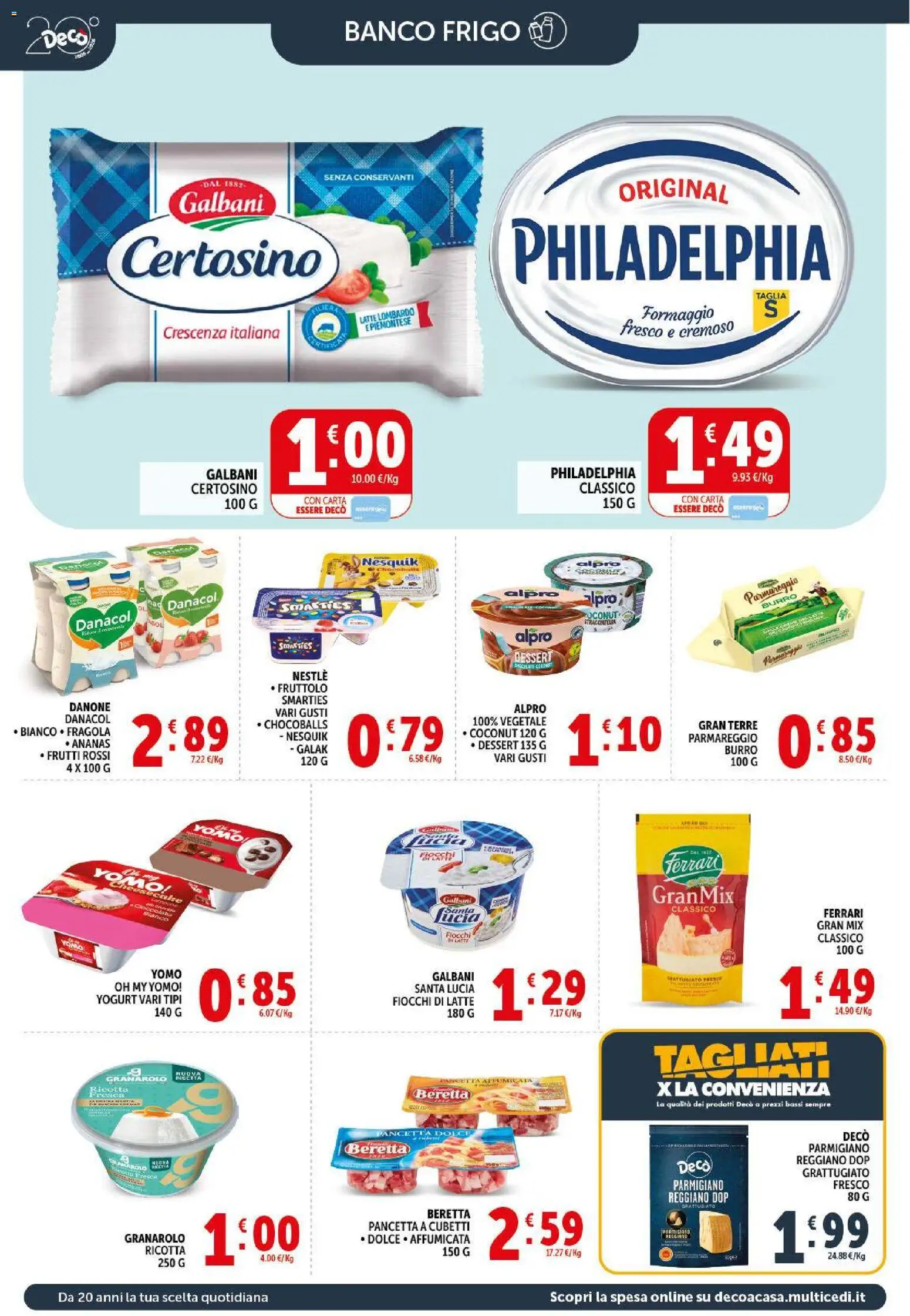 Volantino Decò del 17.03.2026 | Pagina: 8 | Prodotti: Yogurt, Pancetta, Formaggio, Ananas